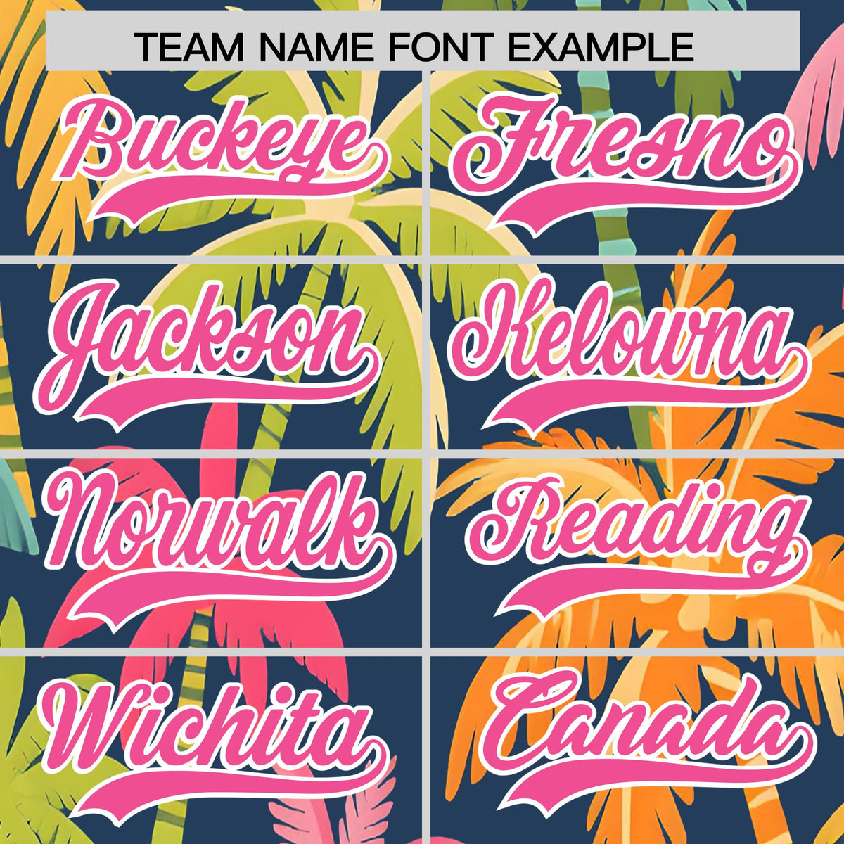 Custom Pink White Palm Tree Pattern Graffiti Hawaiian Style Baseball Jersey| KXKSHOP