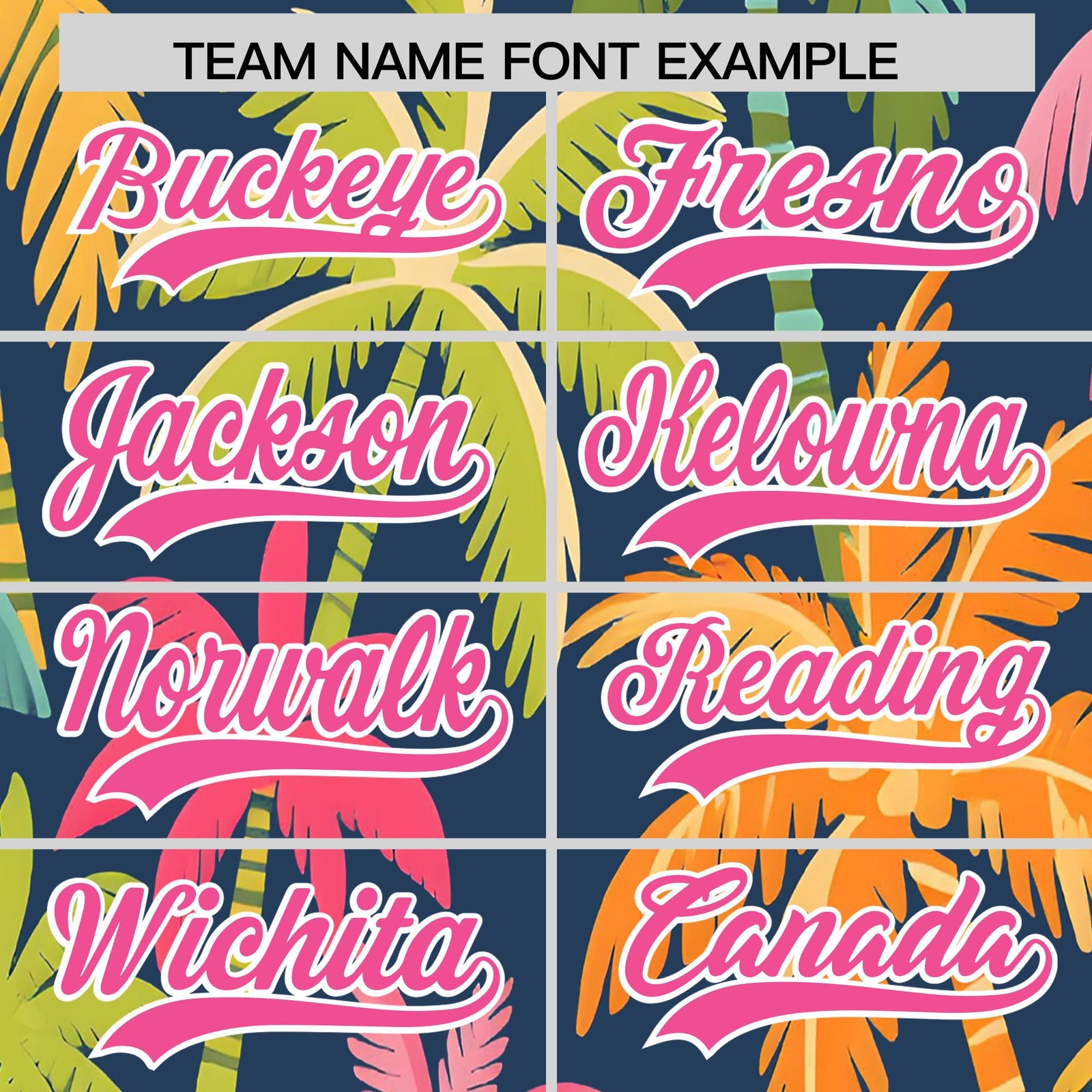 Custom Pink White Palm Tree Pattern Graffiti Hawaiian Style Baseball Jersey| KXKSHOP