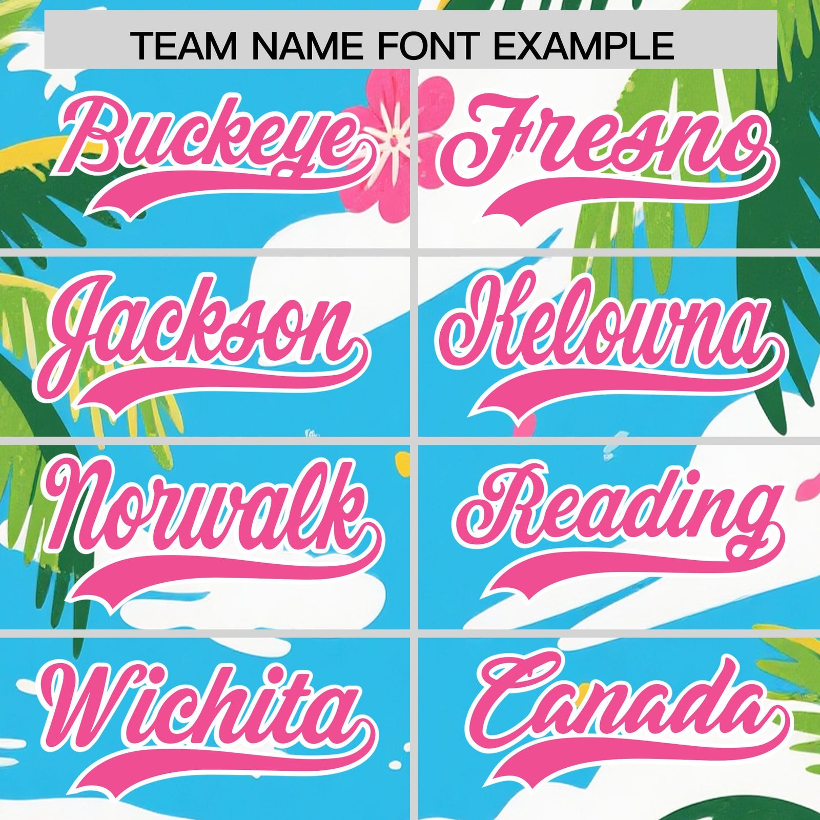 Custom White Pink Palm Tree Pattern Graffiti Hawaiian Style Baseball Jersey| KXKSHOP