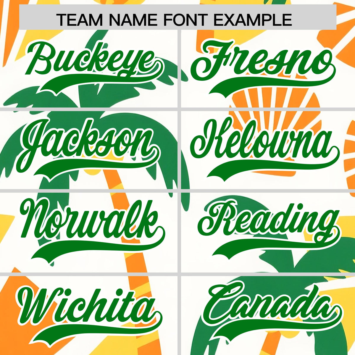 Custom White Kelly Green Palm Tree Pattern Graffiti Hawaiian Style Baseball Jersey| KXKSHOP