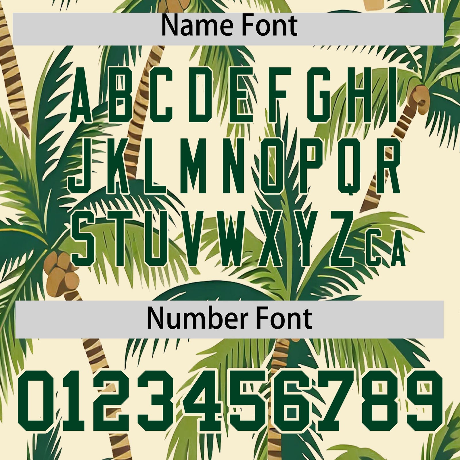 Custom Green Cream Palm Tree Pattern Graffiti Hawaiian Style Baseball Jersey| KXKSHOP