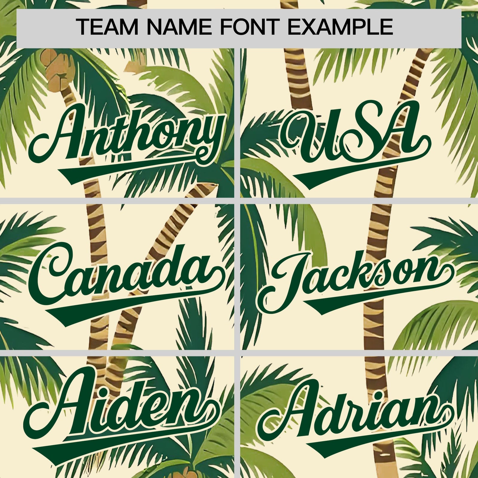 Custom Green Cream Palm Tree Pattern Graffiti Hawaiian Style Baseball Jersey| KXKSHOP