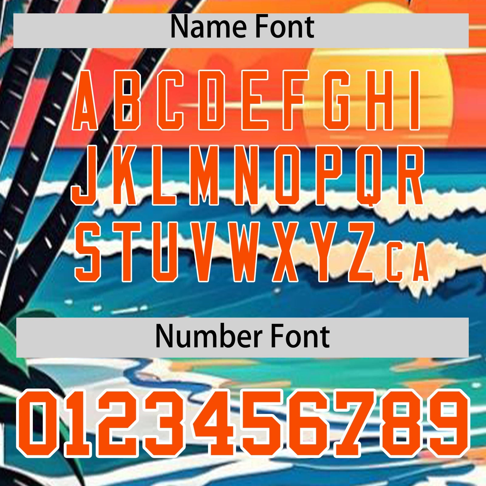 Custom Orange White Palm Tree Pattern Graffiti Hawaiian Style Baseball Jersey| KXKSHOP