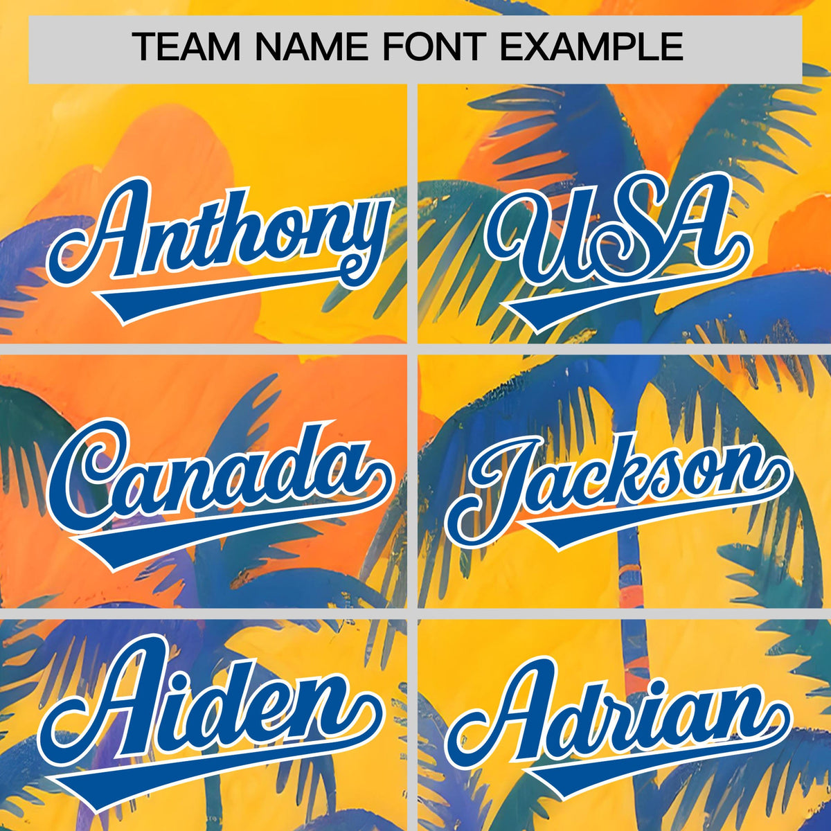 Custom Royal White Palm Tree Pattern Graffiti Hawaiian Style Baseball Jersey| KXKSHOP