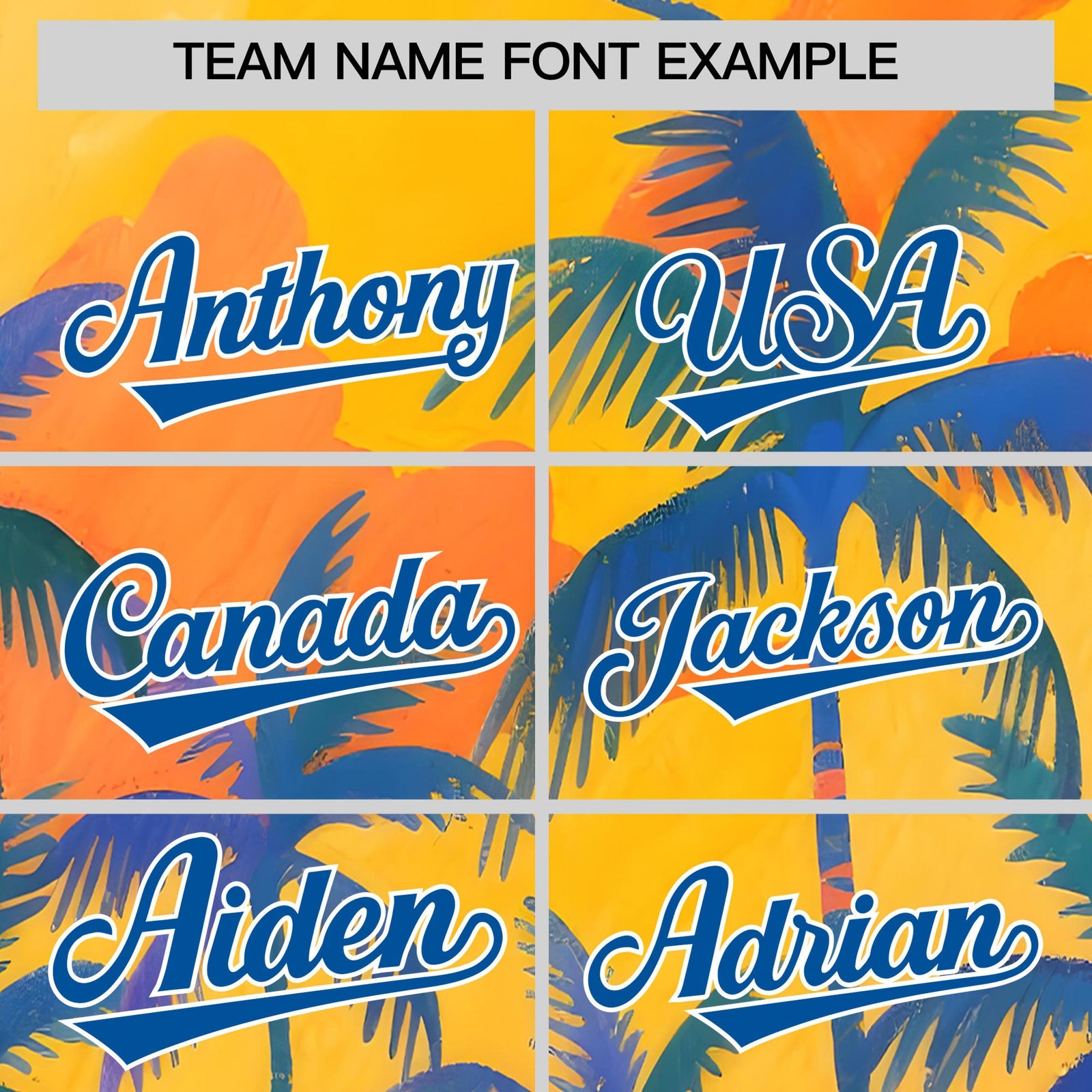 Custom Royal White Palm Tree Pattern Graffiti Hawaiian Style Baseball Jersey| KXKSHOP