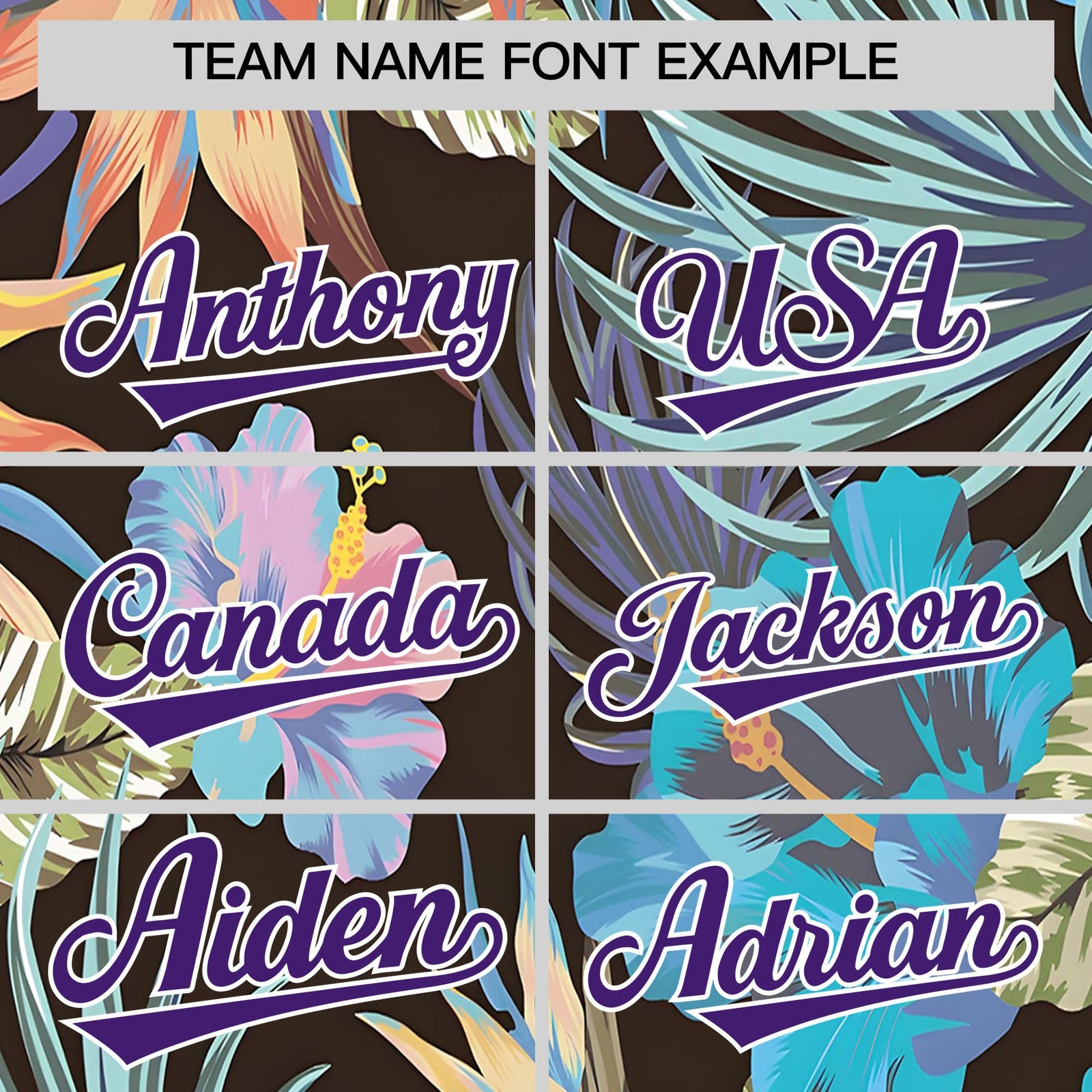 Custom Purple White Palm Tree Pattern Graffiti Hawaiian Style Baseball Jersey| KXKSHOP