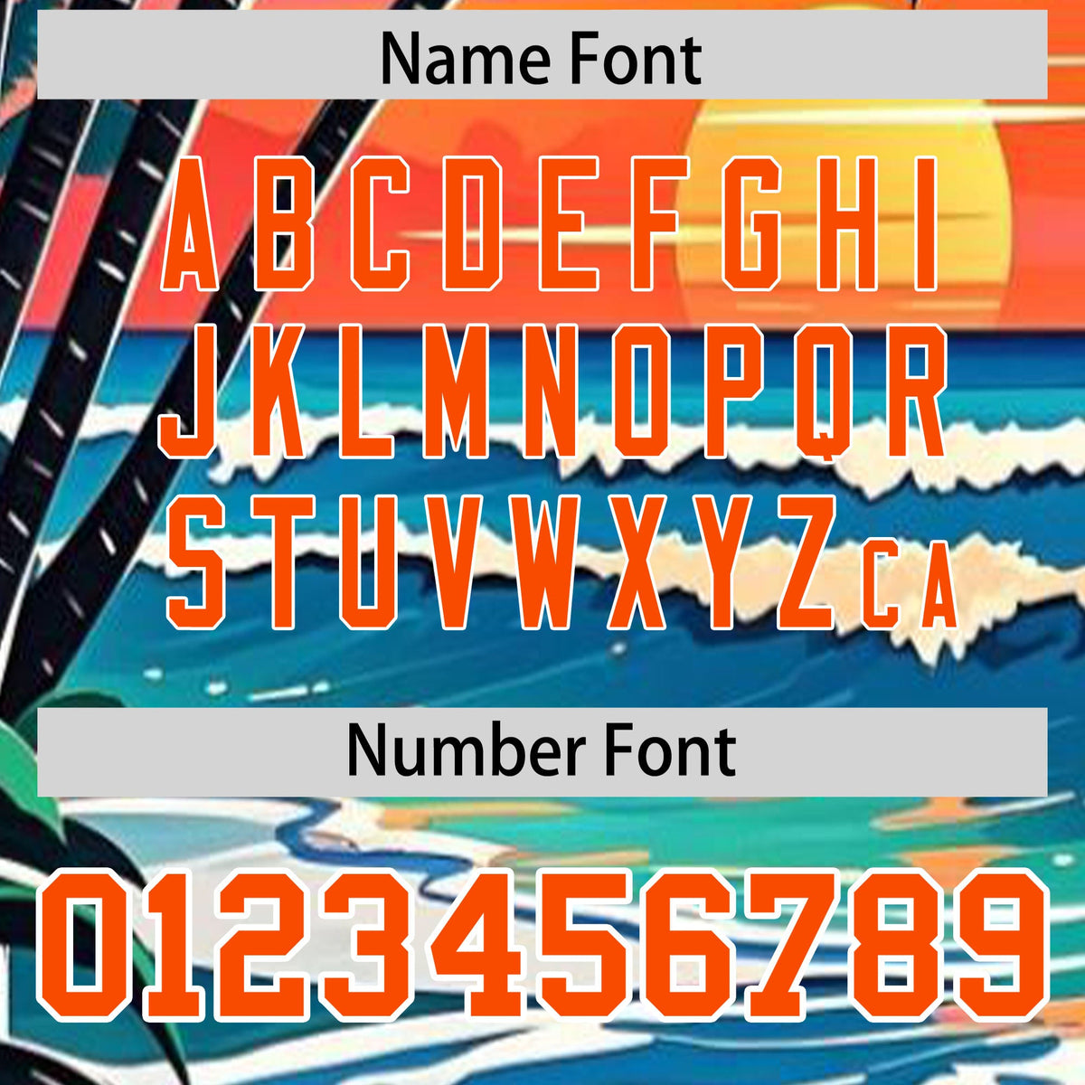 Custom Orange White Palm Tree Pattern Graffiti Hawaiian Style Baseball Jersey| KXKSHOP