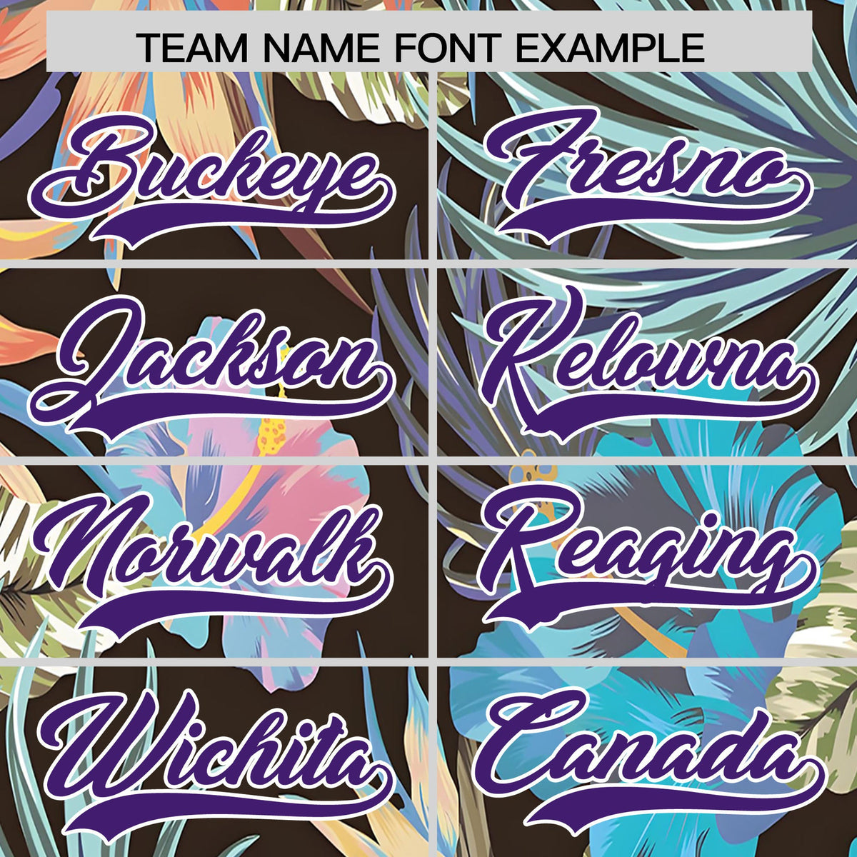 Custom Purple White Palm Tree Pattern Graffiti Hawaiian Style Baseball Jersey| KXKSHOP