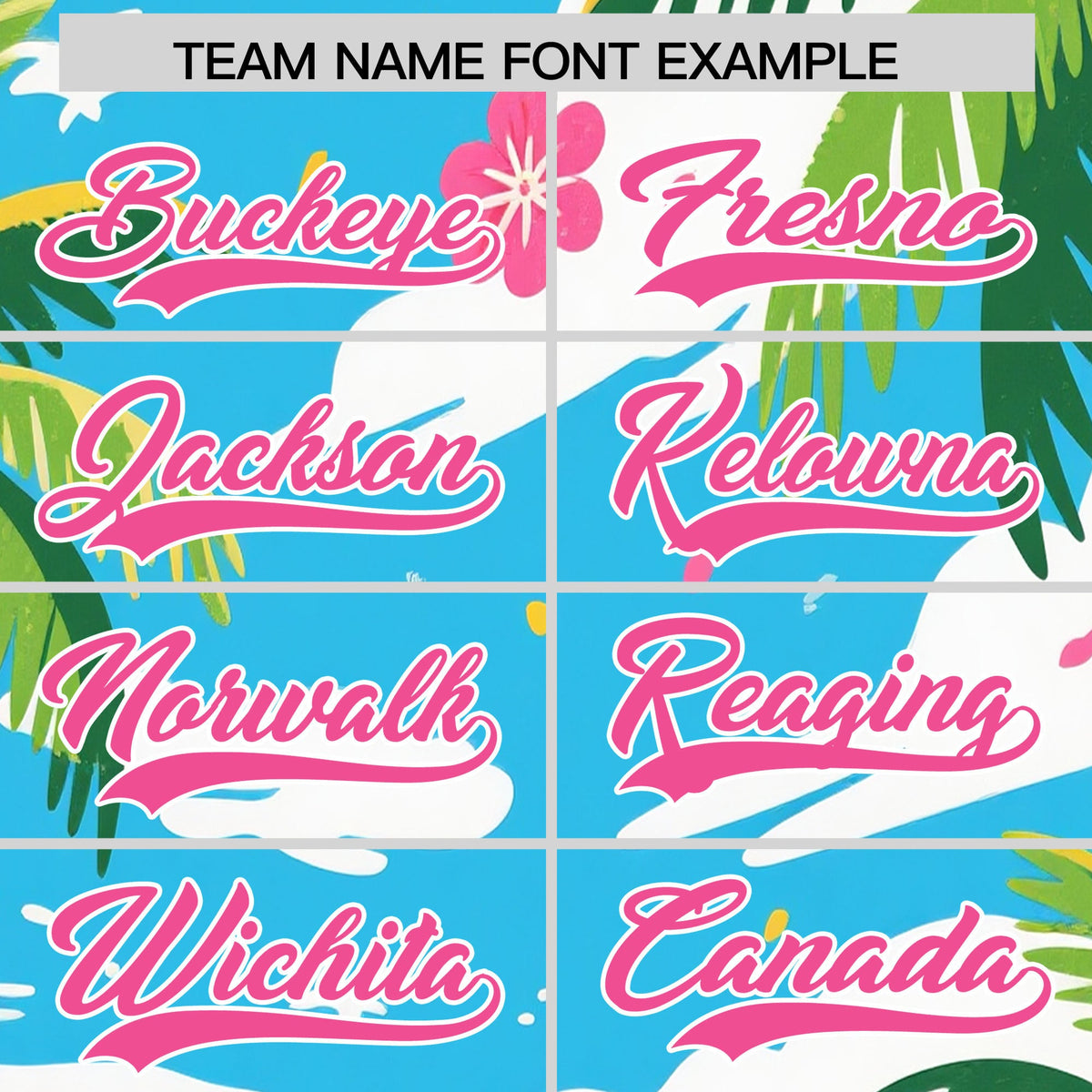 Custom White Pink Palm Tree Pattern Graffiti Hawaiian Style Baseball Jersey| KXKSHOP