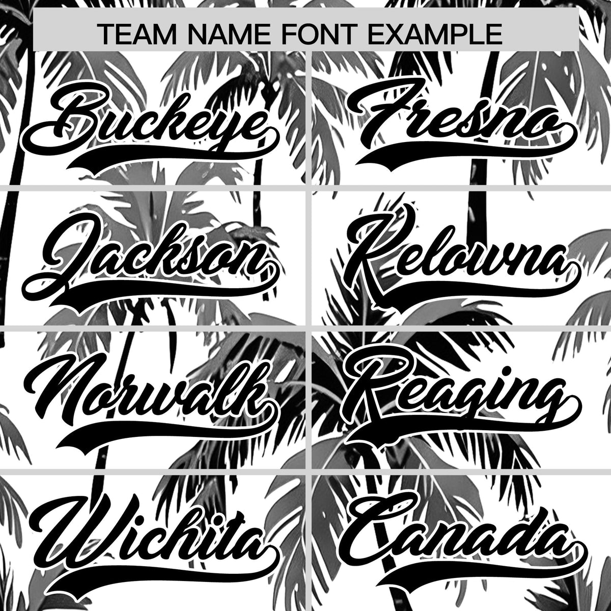 Custom Black White Palm Tree Pattern Graffiti Hawaiian Style Baseball Jersey| KXKSHOP