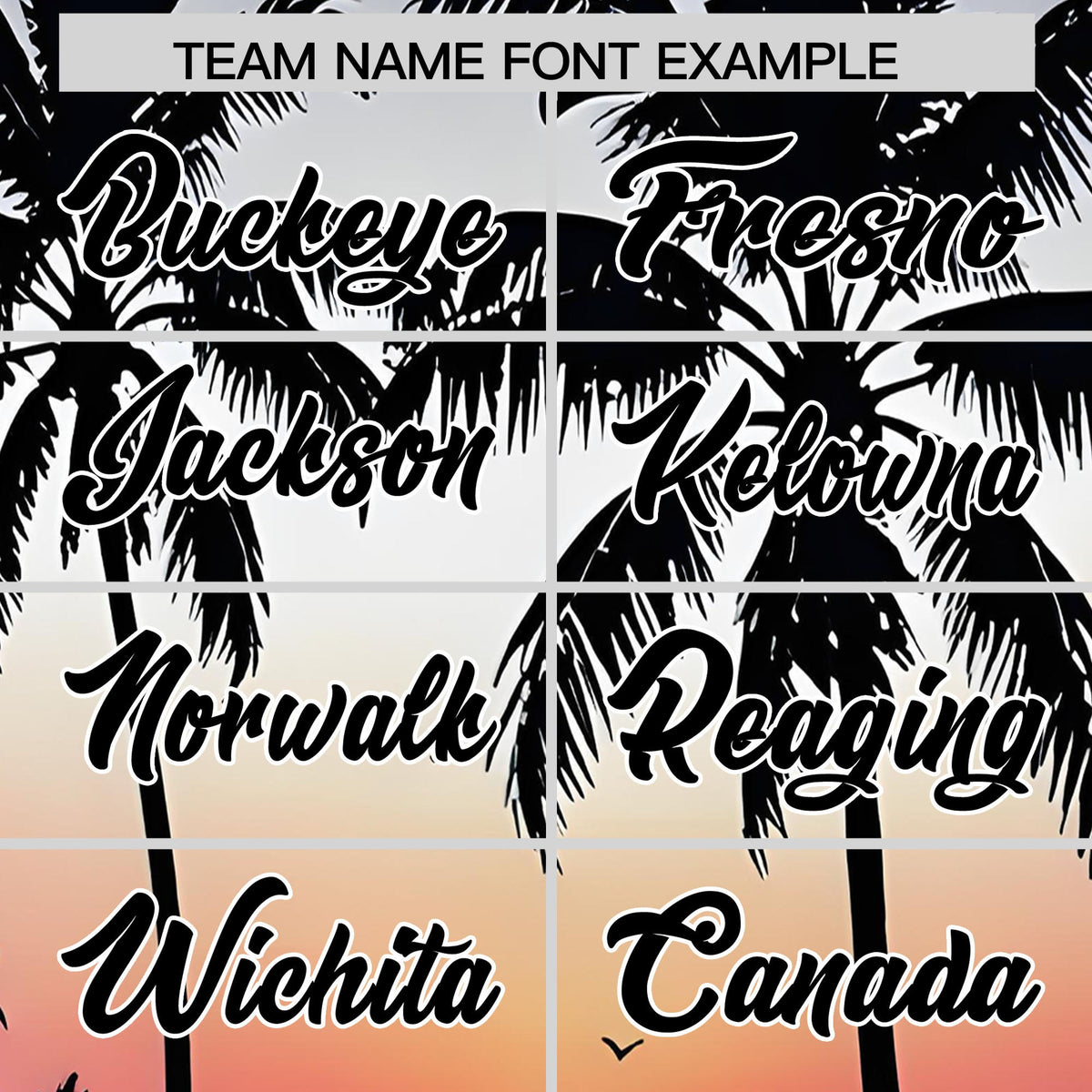 Custom Black White Sunset Palm Tree Pattern Graffiti Hawaiian Style Baseball Jersey| KXKSHOP