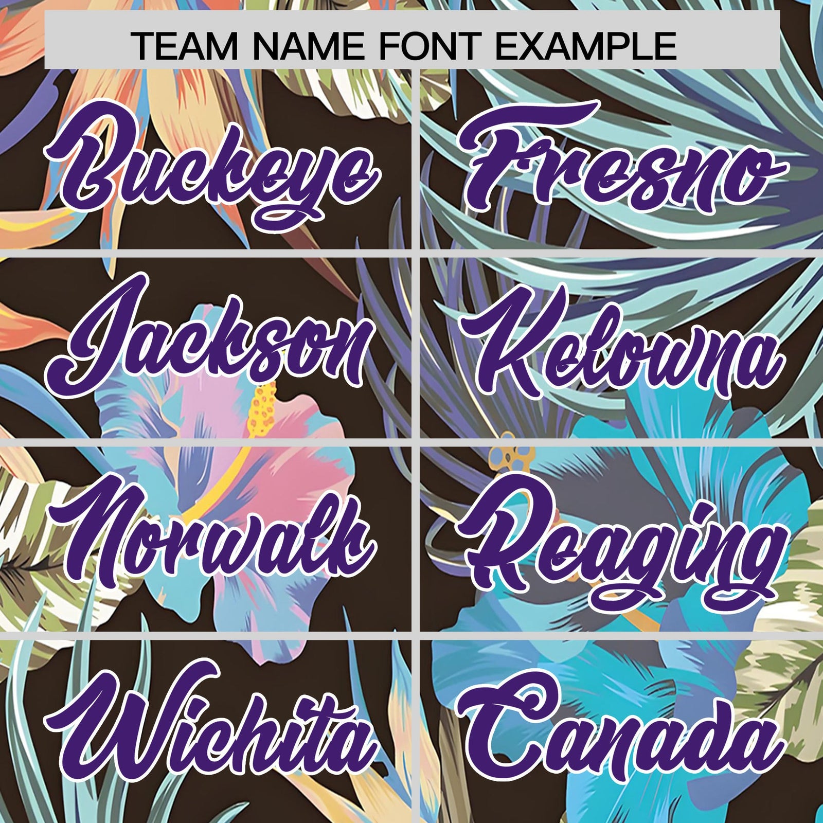 Custom Purple White Palm Tree Pattern Graffiti Hawaiian Style Baseball Jersey| KXKSHOP