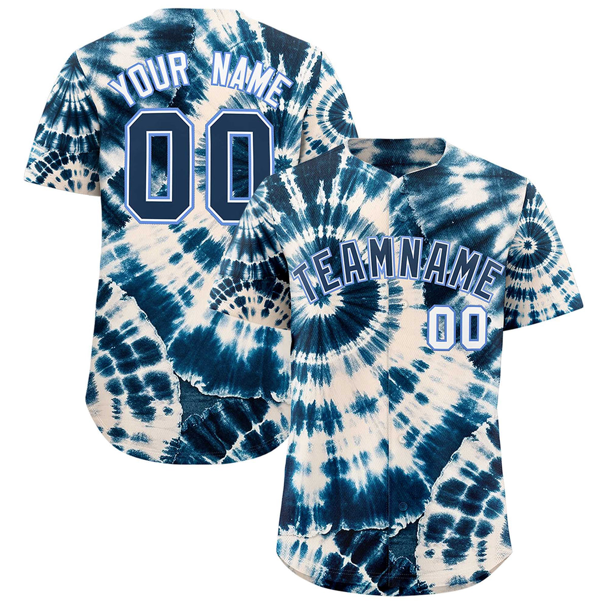 Custom Multi Color Tie-Dye Graffiti Pattern Authentic Baseball Jersey