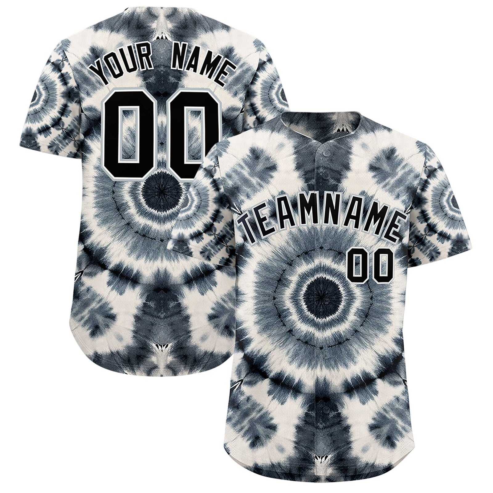 Custom Multi Color Tie-Dye Graffiti Pattern Authentic Baseball Jersey
