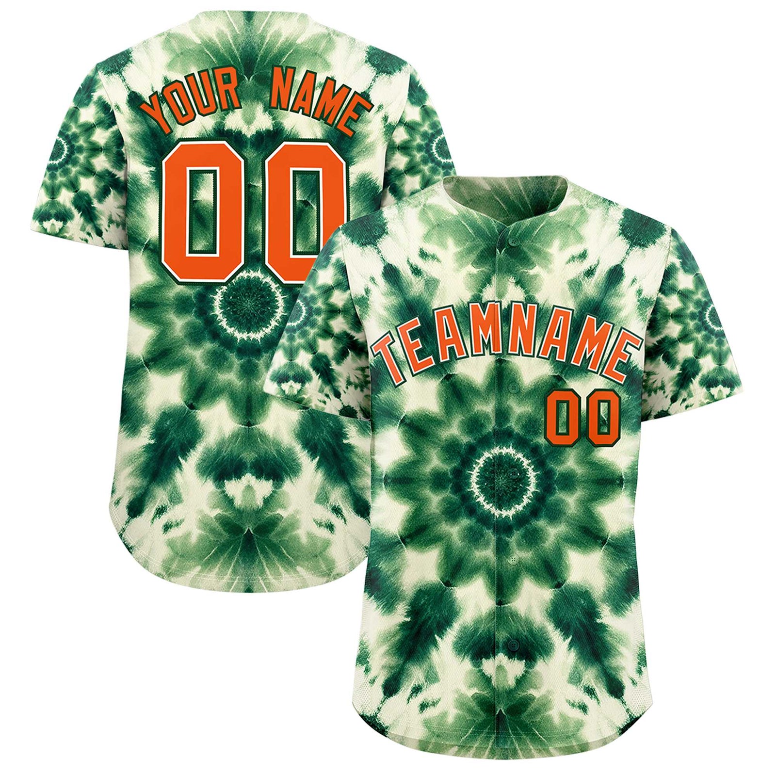 Custom Multi Color Tie-Dye Graffiti Pattern Authentic Baseball Jersey