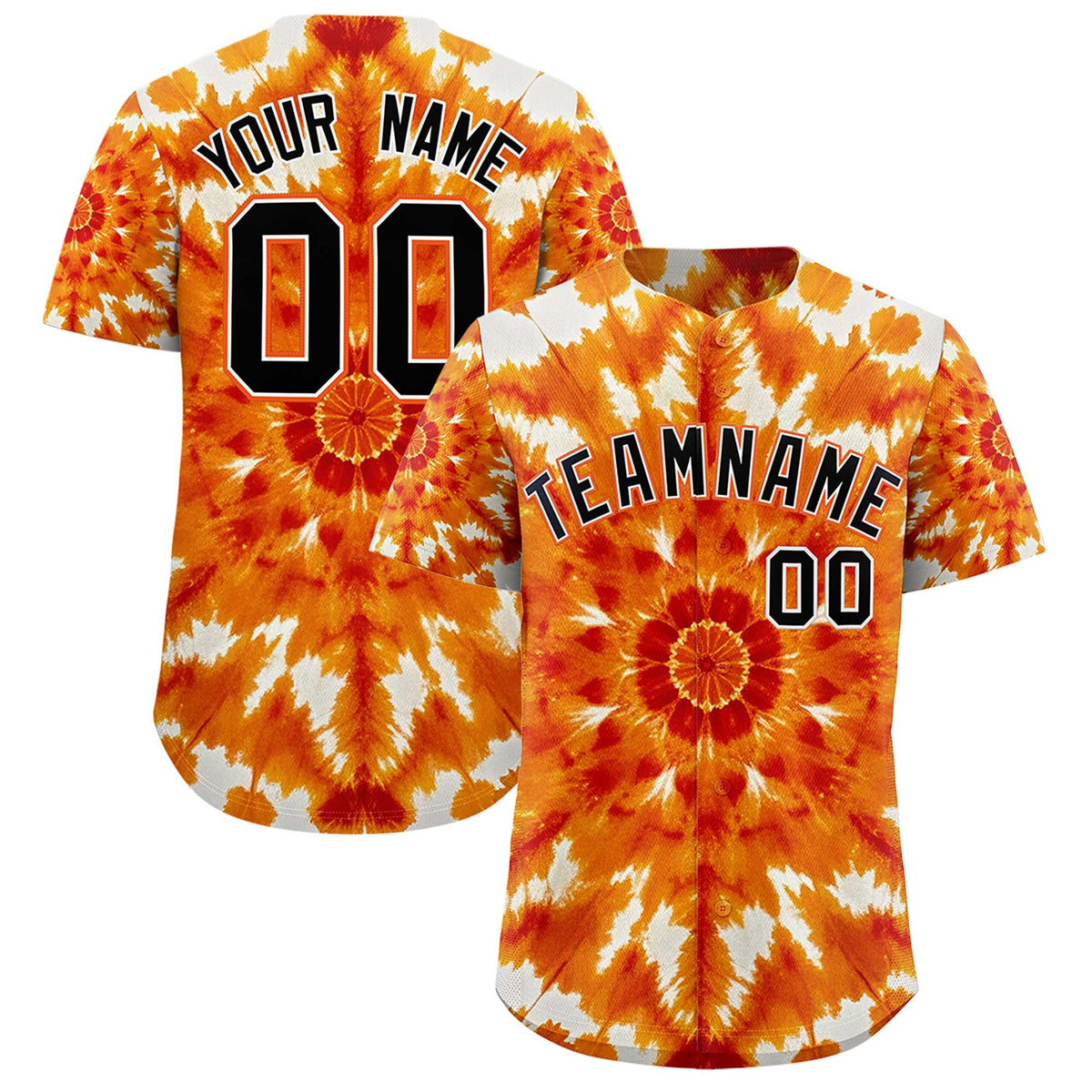 Custom Multi Color Tie-Dye Graffiti Pattern Authentic Baseball Jersey
