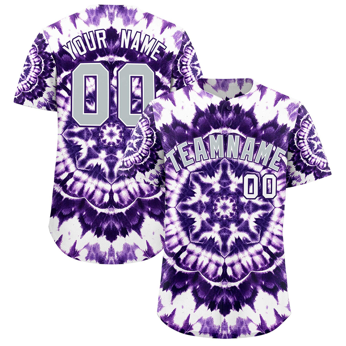 Custom Multi Color Tie-Dye Graffiti Pattern Authentic Baseball Jersey