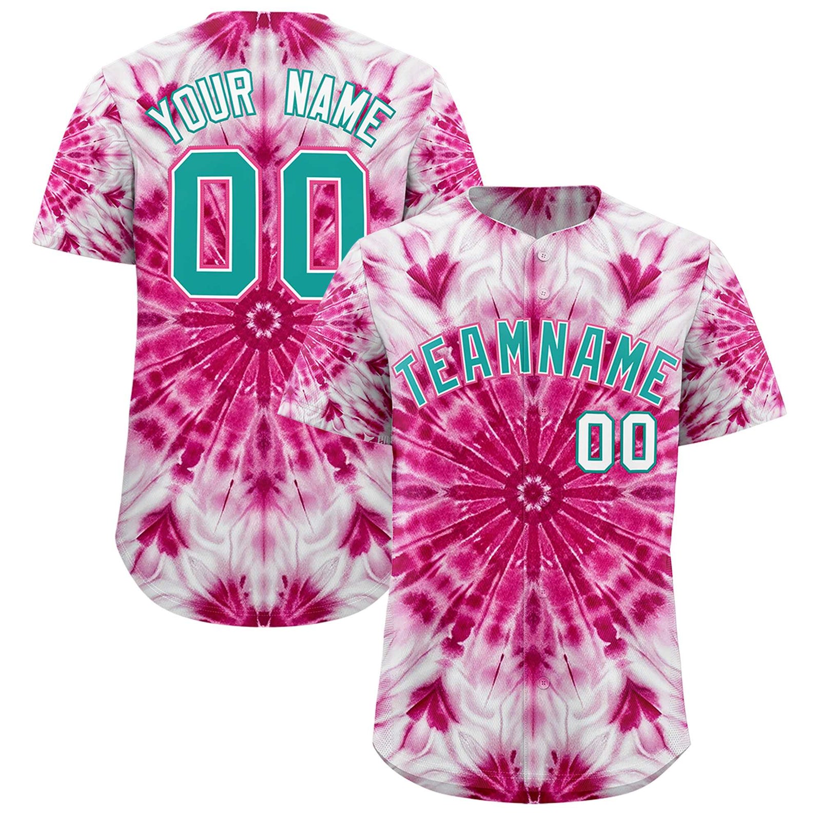Custom Multi Color Tie-Dye Graffiti Pattern Authentic Baseball Jersey