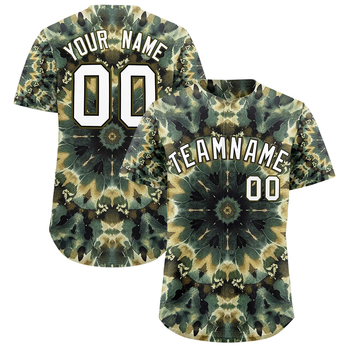 Custom Multi Color Tie-Dye Graffiti Pattern Authentic Baseball Jersey