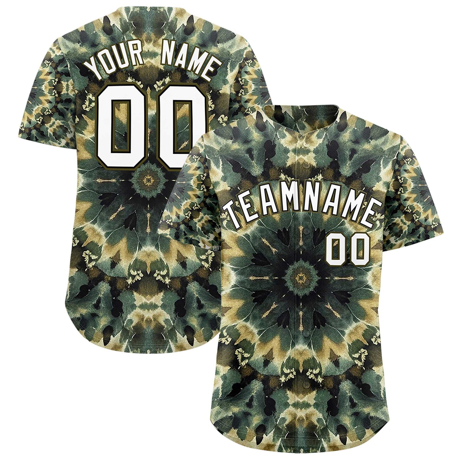 Custom Multi Color Tie-Dye Graffiti Pattern Authentic Baseball Jersey
