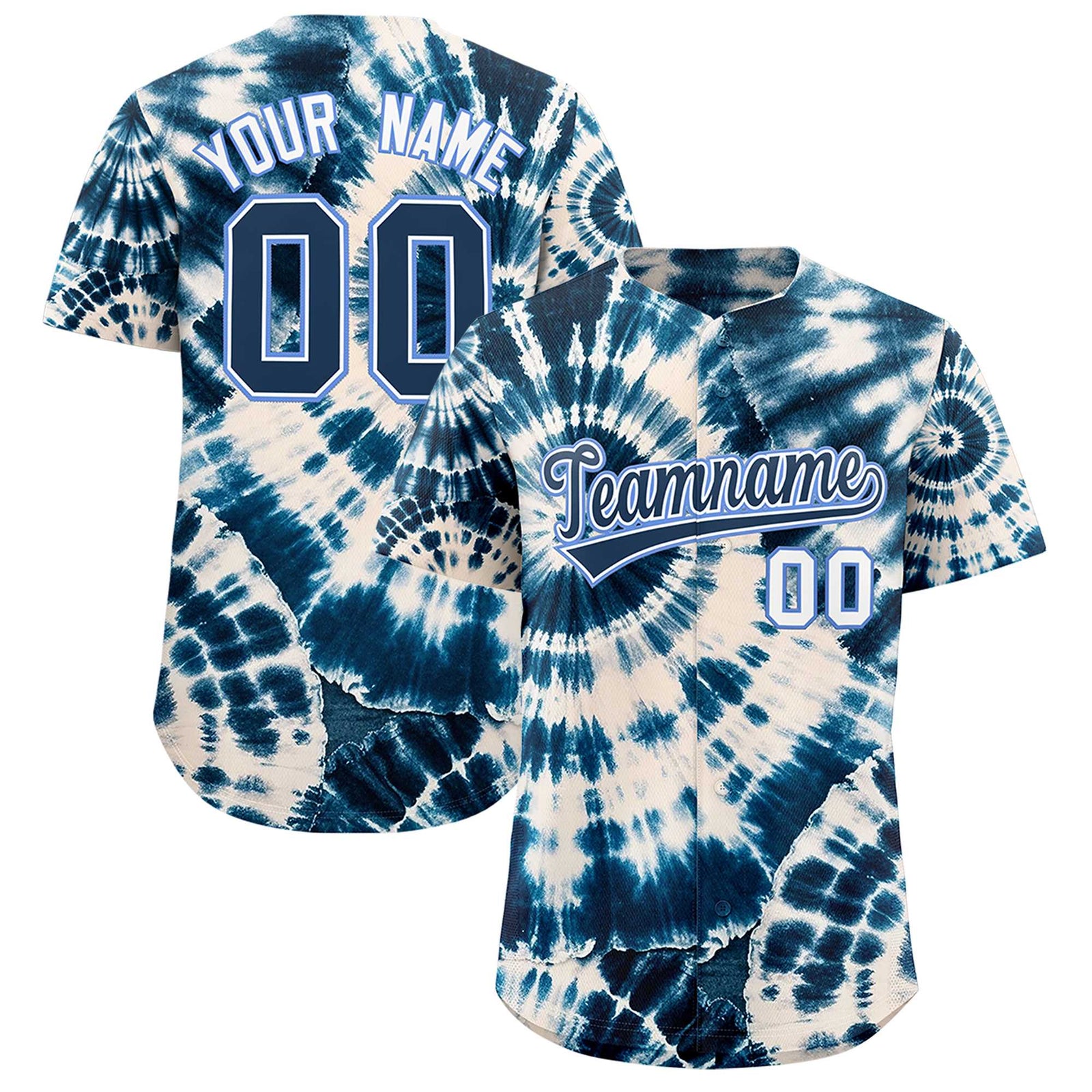 Custom Multi Color Tie-Dye Graffiti Pattern Authentic Baseball Jersey
