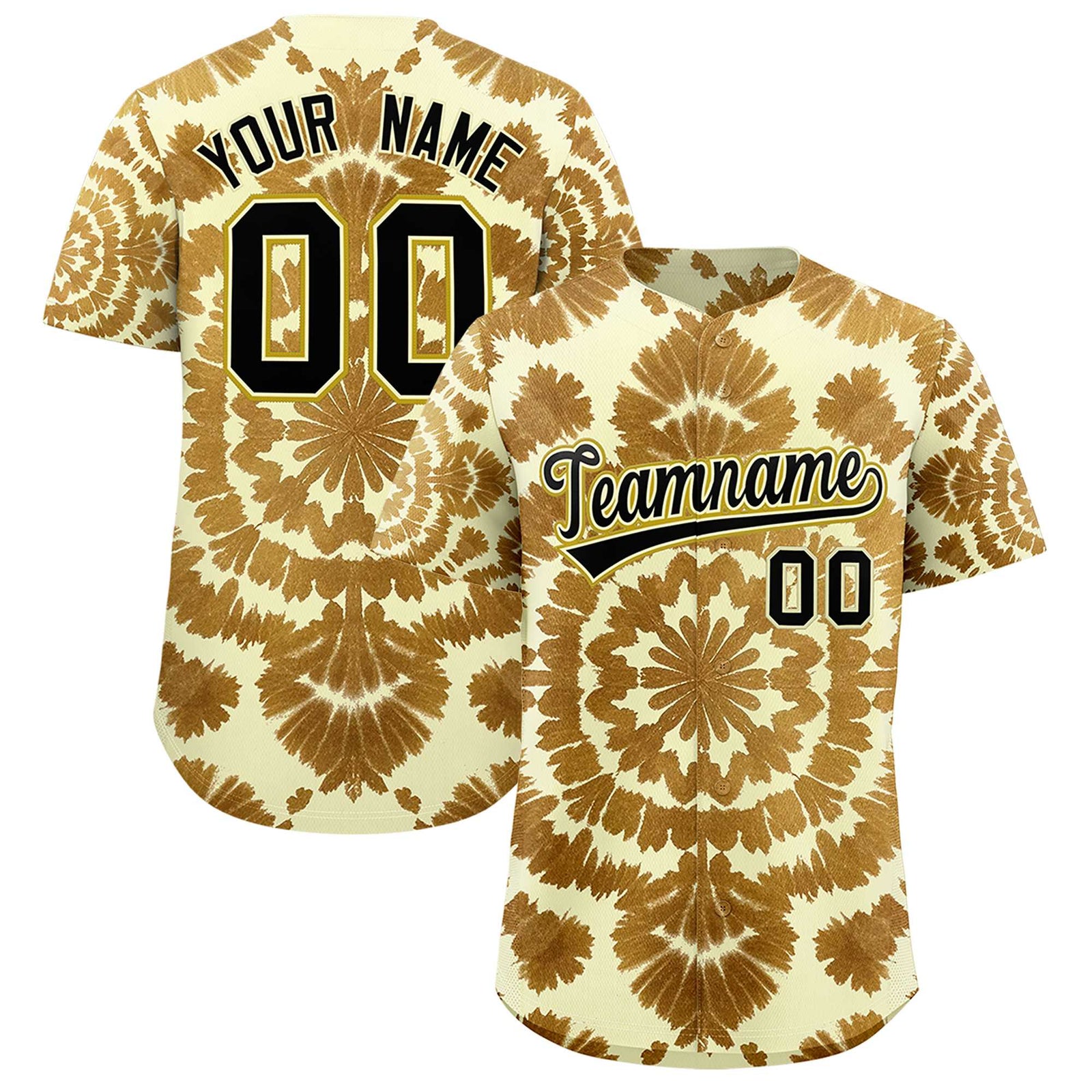 Custom Multi Color Tie-Dye Graffiti Pattern Authentic Baseball Jersey