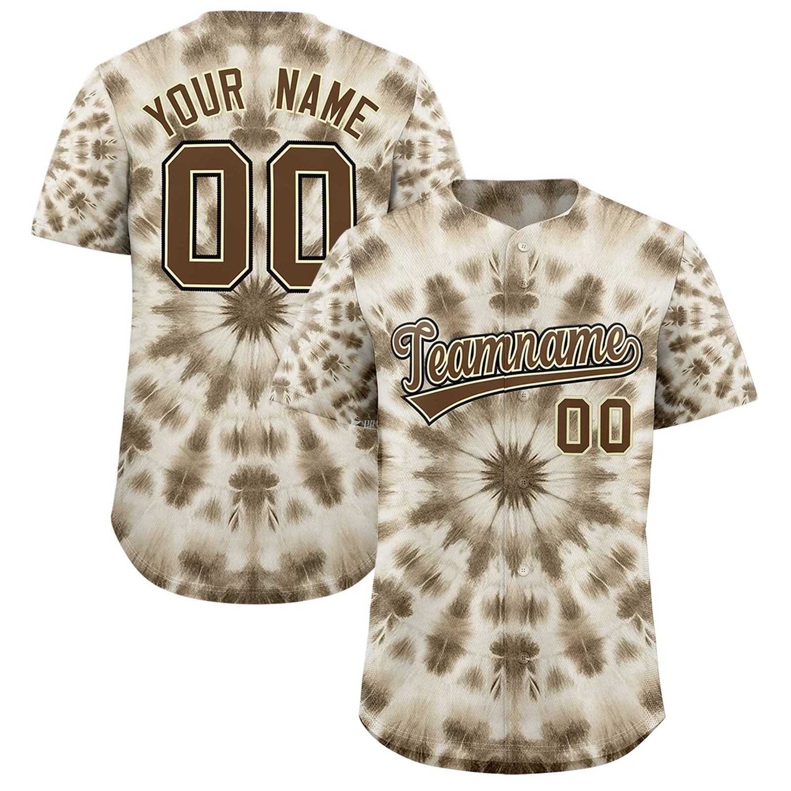 Custom Multi Color Tie-Dye Graffiti Pattern Authentic Baseball Jersey