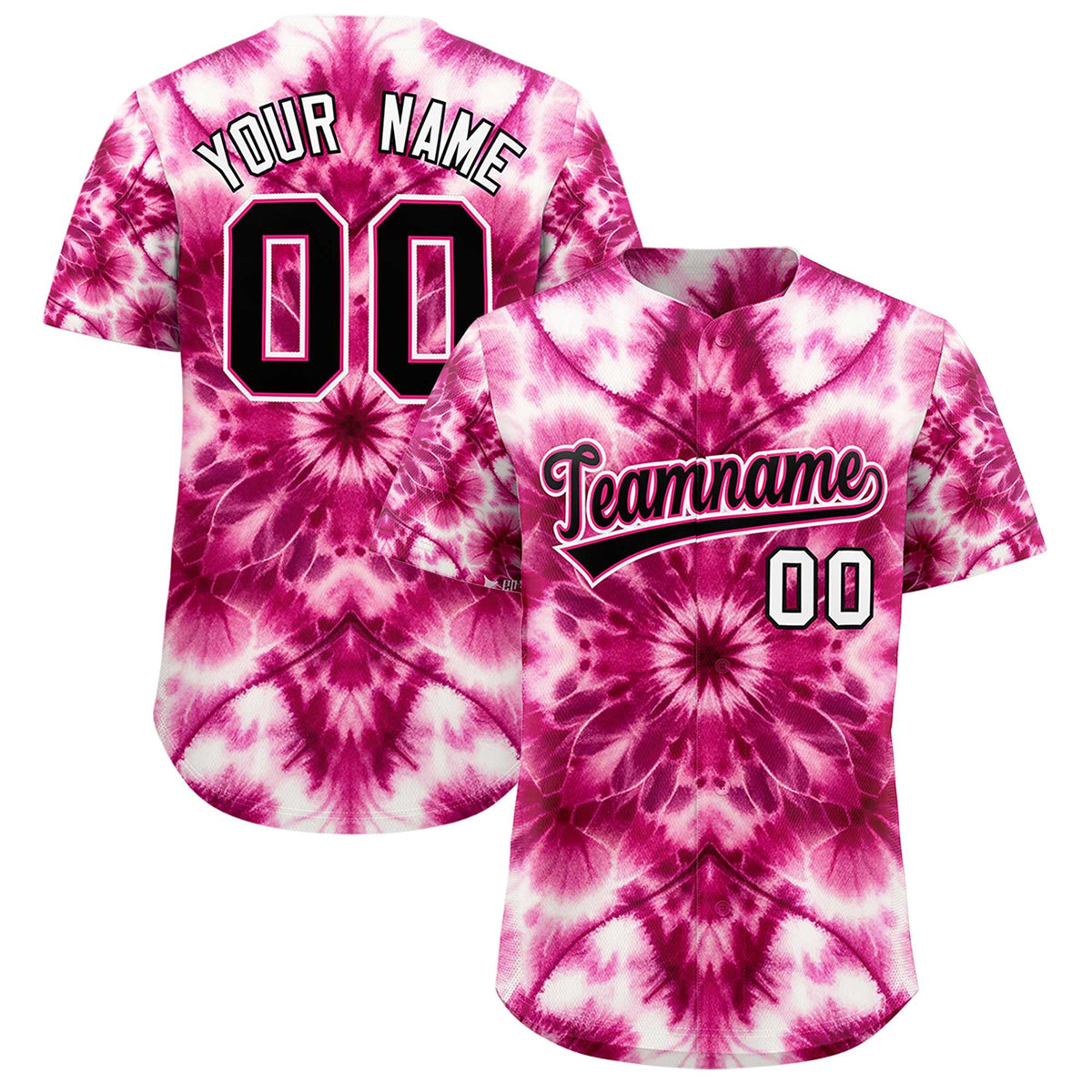 Custom Multi Color Tie-Dye Graffiti Pattern Authentic Baseball Jersey