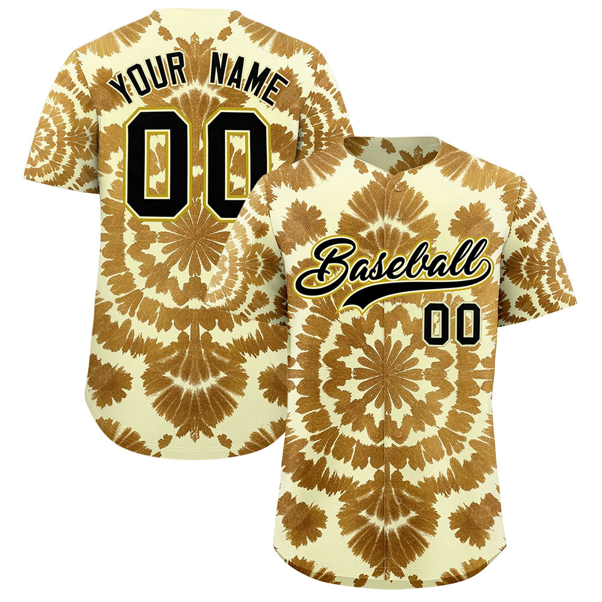 Custom Multi Color Tie-Dye Graffiti Pattern Authentic Baseball Jersey