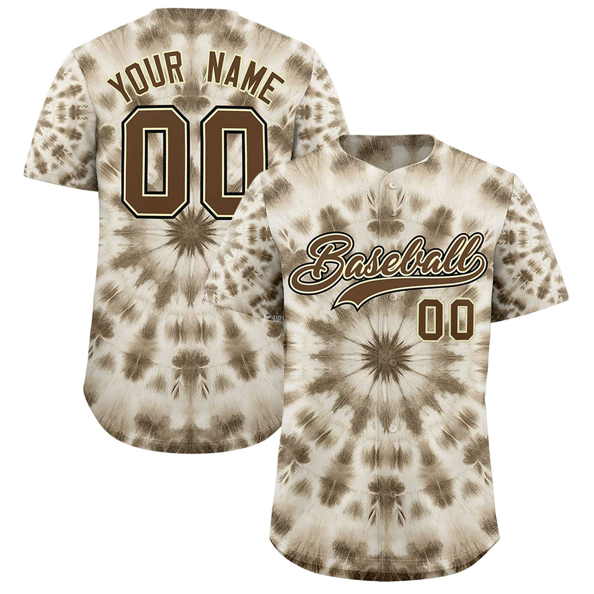 Custom Multi Color Tie-Dye Graffiti Pattern Authentic Baseball Jersey