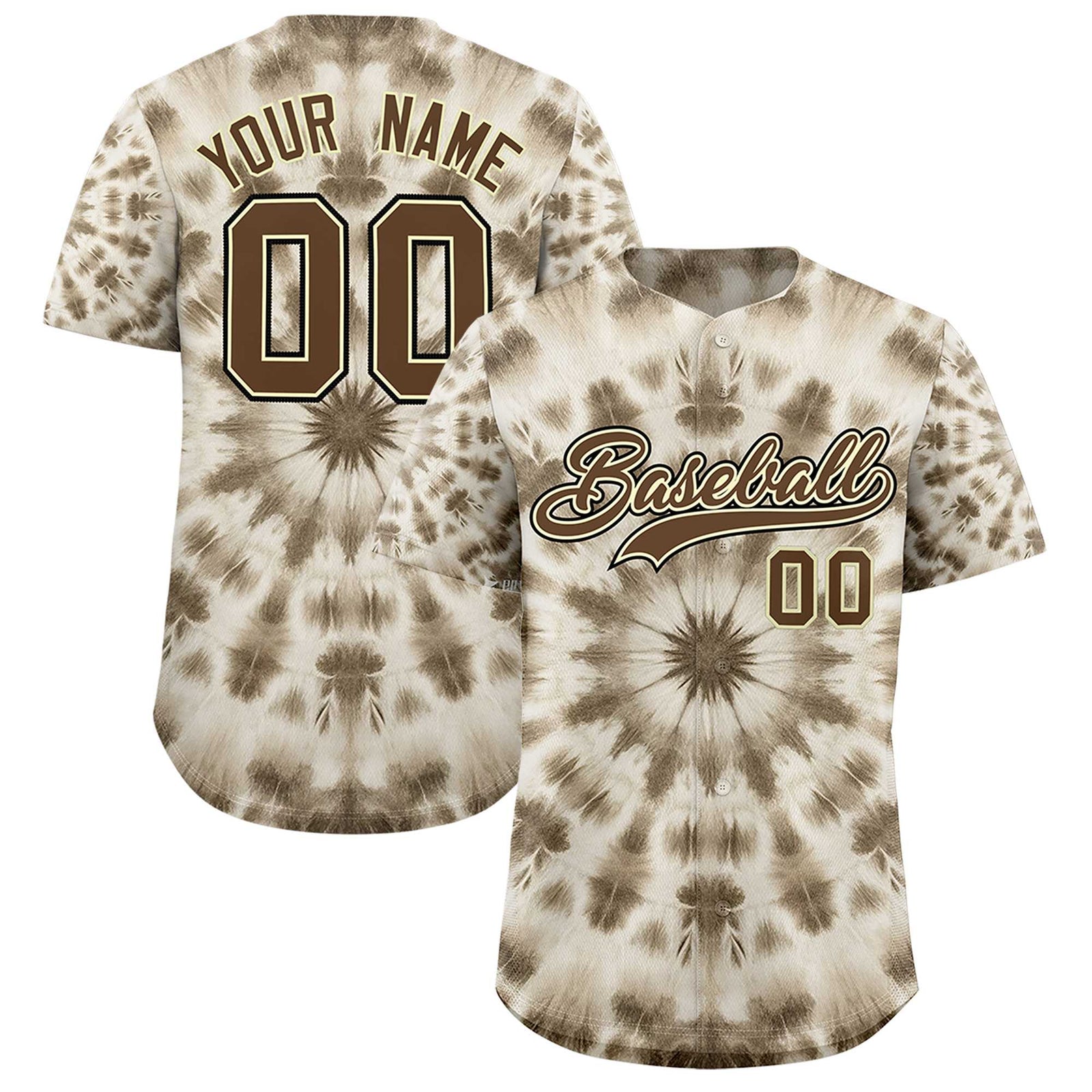 Custom Multi Color Tie-Dye Graffiti Pattern Authentic Baseball Jersey