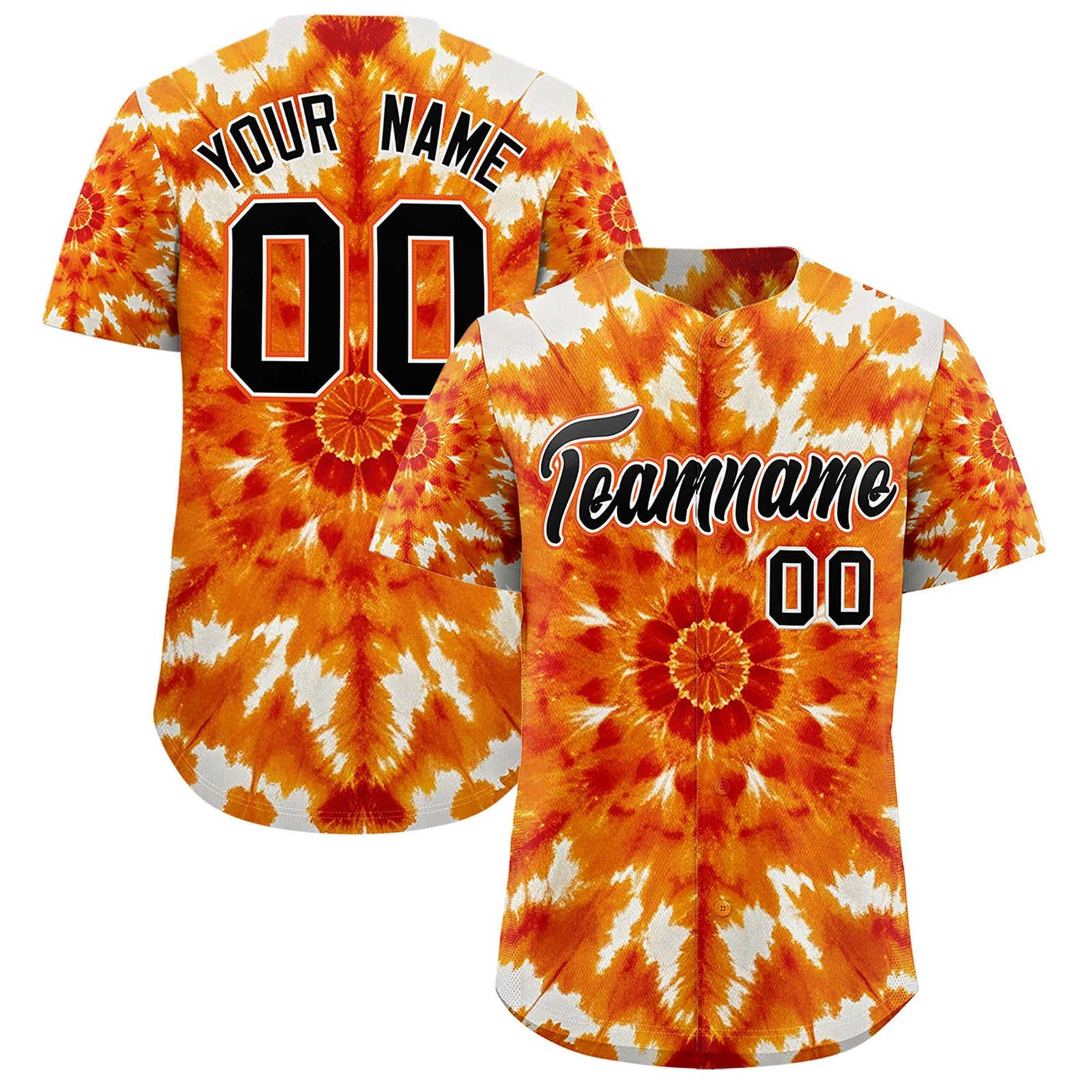 Custom Multi Color Tie-Dye Graffiti Pattern Authentic Baseball Jersey