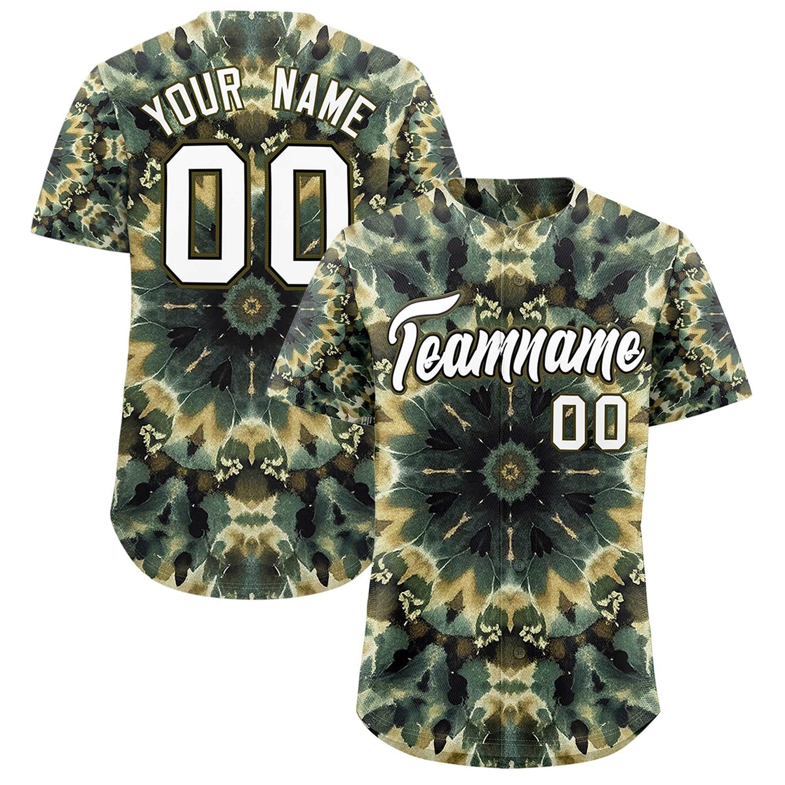 Custom Multi Color Tie-Dye Graffiti Pattern Authentic Baseball Jersey