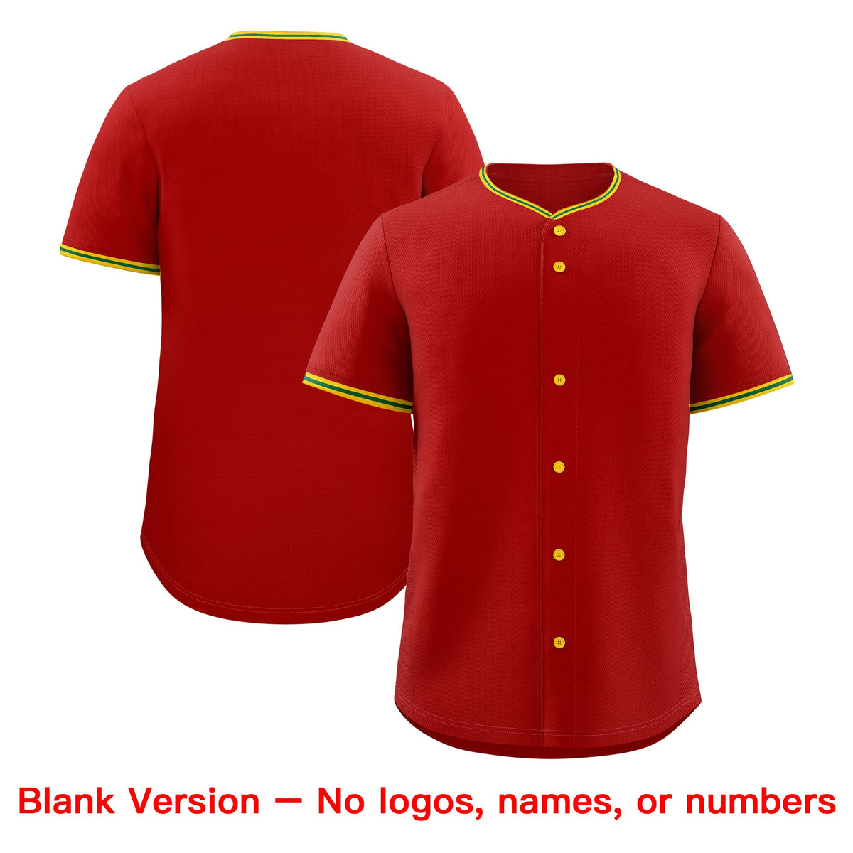 Custom Red Light Green Gold Classic Style Stitched Sports Uniform For Men Women Youth Personalized Quick Dry Baseball Jersey| KXKSHOP