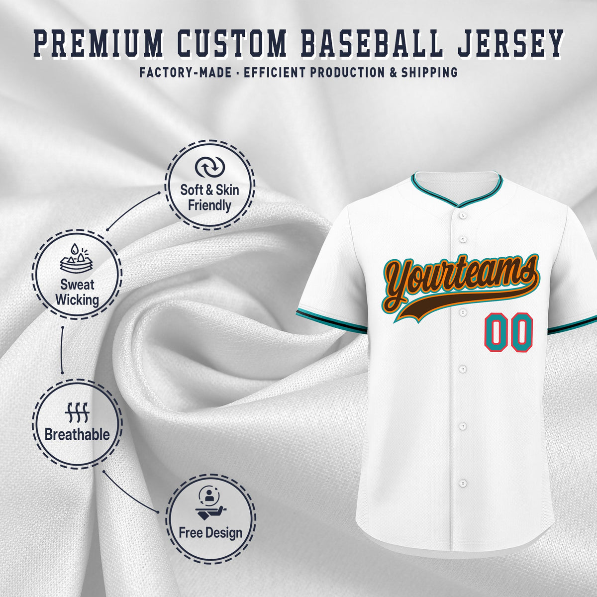 Custom White Black Teal Classic Style Stitched Sports Uniform For Men Women Youth Personalized Quick Dry Baseball Jersey| KXKSHOP