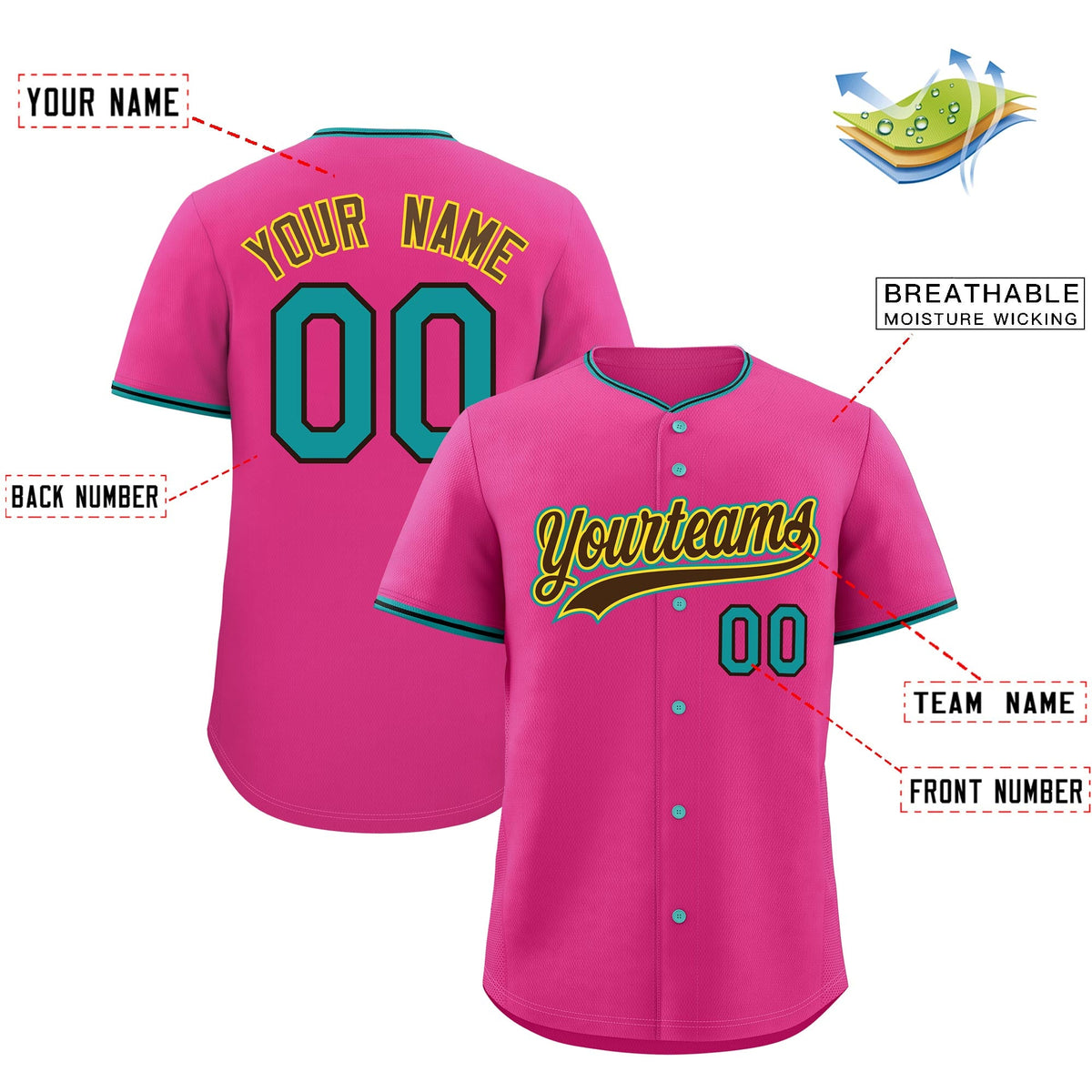 Custom Rose Red Black Teal Classic Style Stitched Sports Uniform For Men Women Youth Personalized Quick Dry Baseball Jersey| KXKSHOP