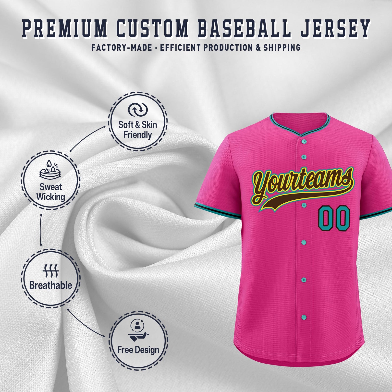 Custom Rose Red Black Teal Classic Style Stitched Sports Uniform For Men Women Youth Personalized Quick Dry Baseball Jersey| KXKSHOP