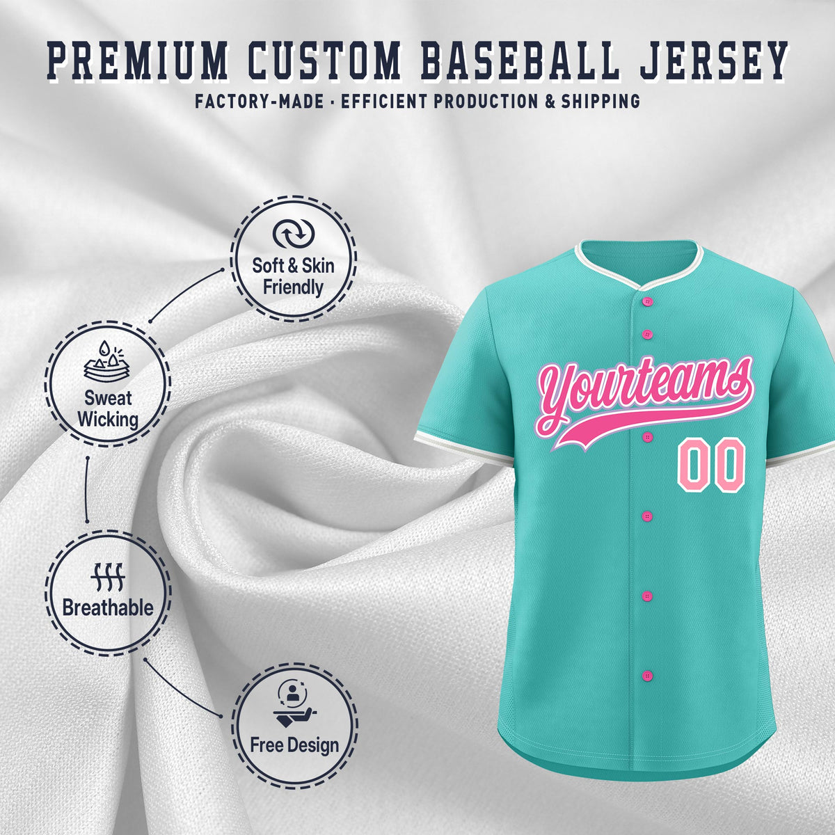 Custom Teal Gray White Classic Style Stitched Sports Uniform For Men Women Youth Personalized Quick Dry Baseball Jersey| KXKSHOP