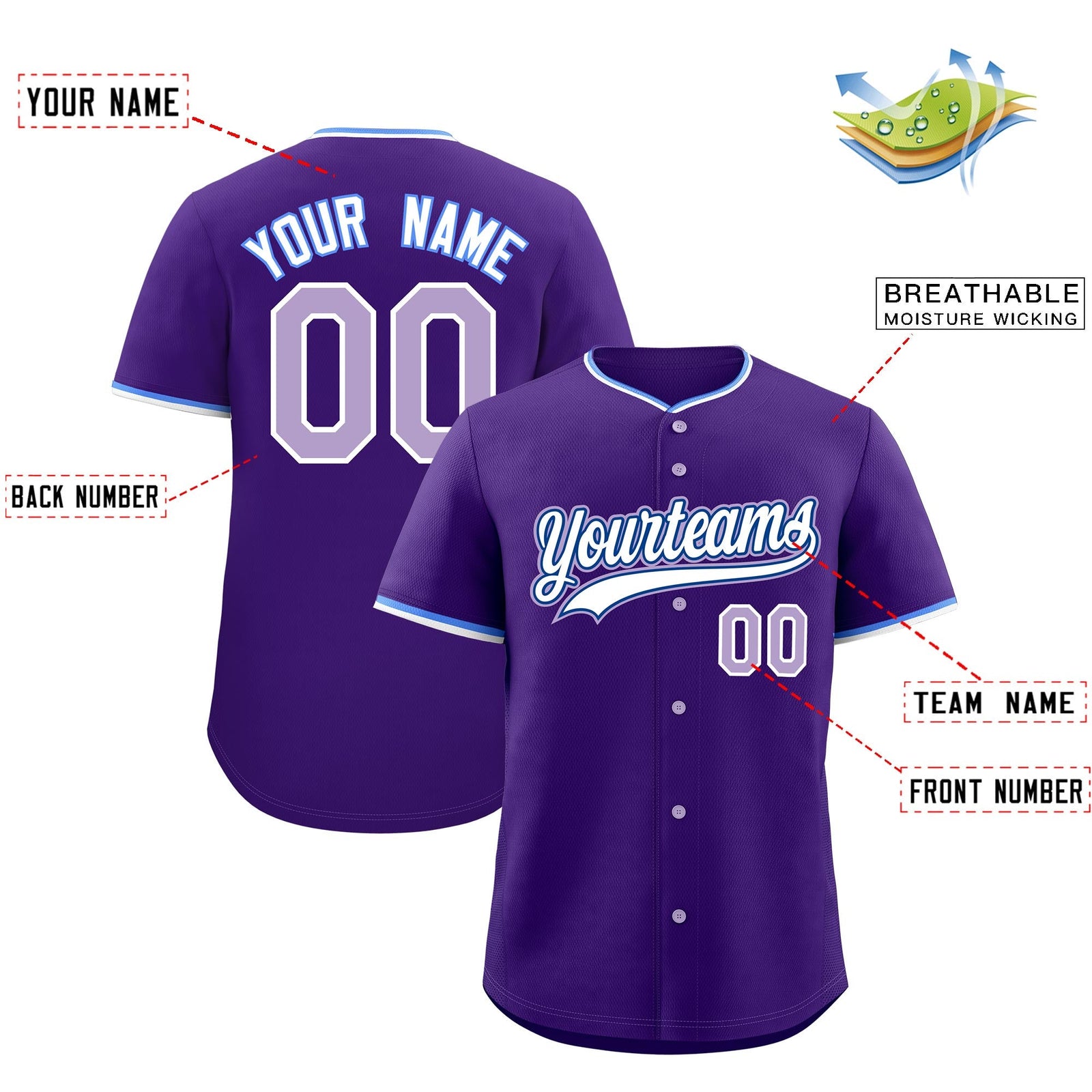 Custom Purple White Royal Classic Style Stitched Sports Uniform For Men Women Youth Personalized Quick Dry Baseball Jersey| KXKSHOP