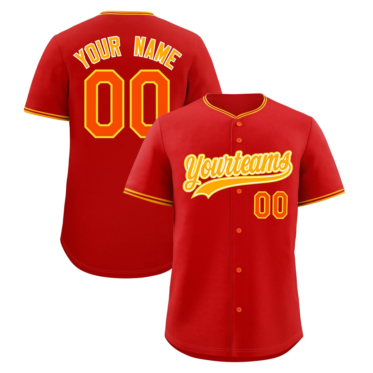 Custom Red Yellow White Classic Style Stitched Sports Uniform For Men Women Youth Personalized Quick Dry Baseball Jersey| KXKSHOP