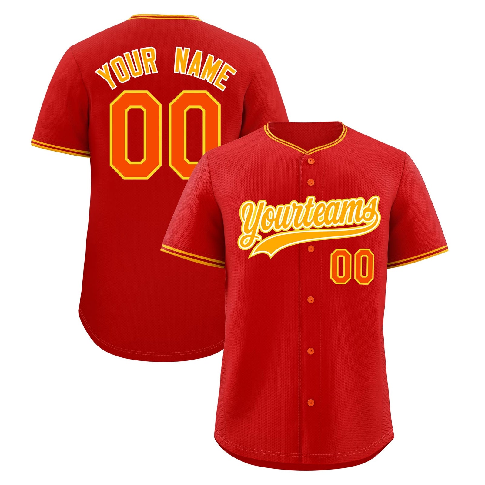 Custom Red Yellow White Classic Style Stitched Sports Uniform For Men Women Youth Personalized Quick Dry Baseball Jersey| KXKSHOP