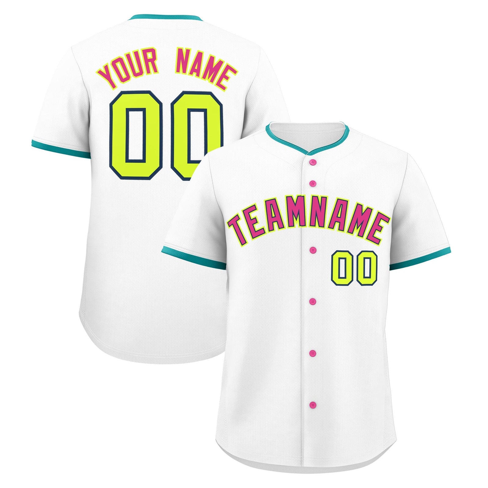 Custom White Fluorescent Green Midnight Blue Classic Style Stitched Sports Uniform For Men Women Youth Personalized Quick Dry Baseball Jersey| KXKSHOP