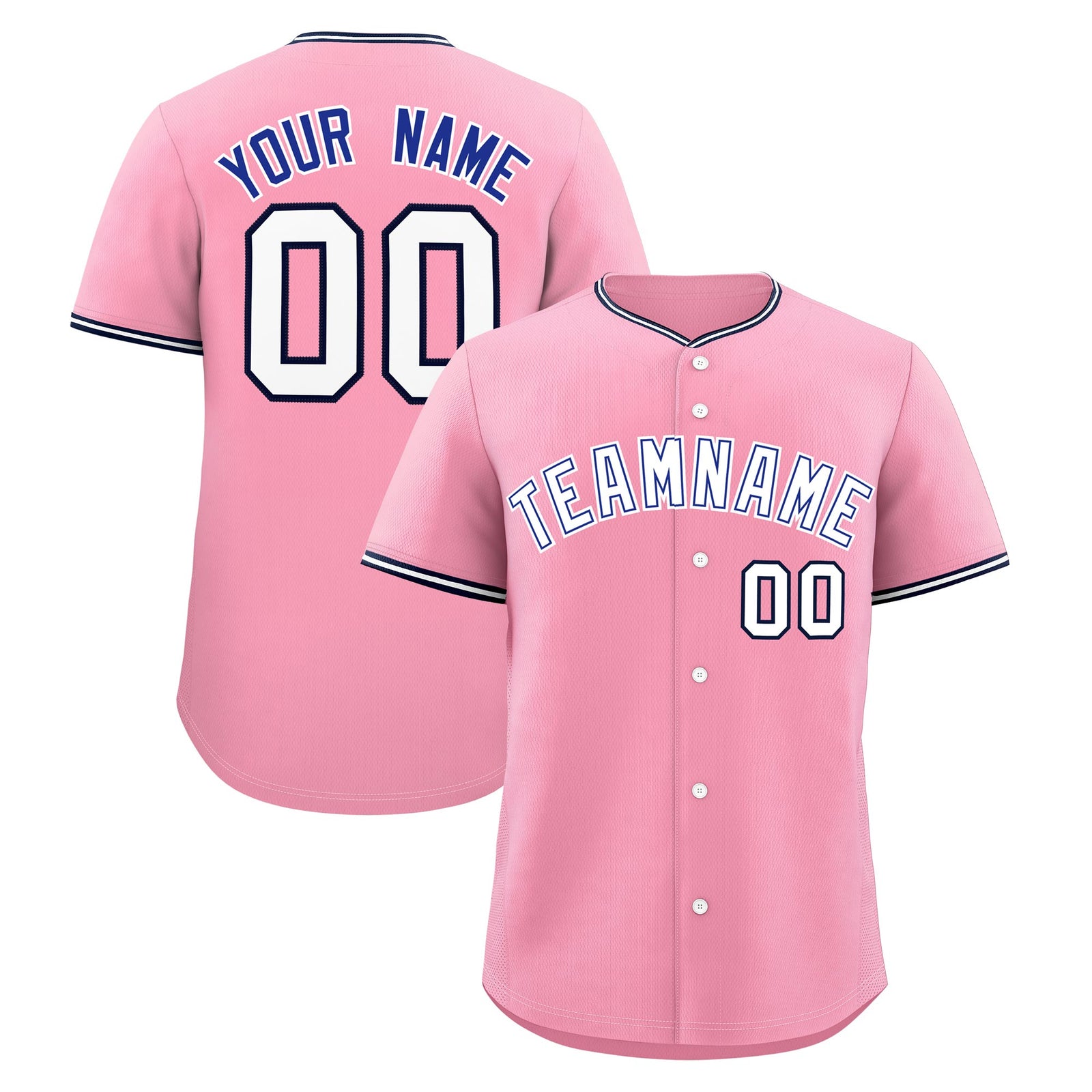 Custom Light Pink White Navy Classic Style Stitched Sports Uniform For Men Women Youth Personalized Quick Dry Baseball Jersey| KXKSHOP