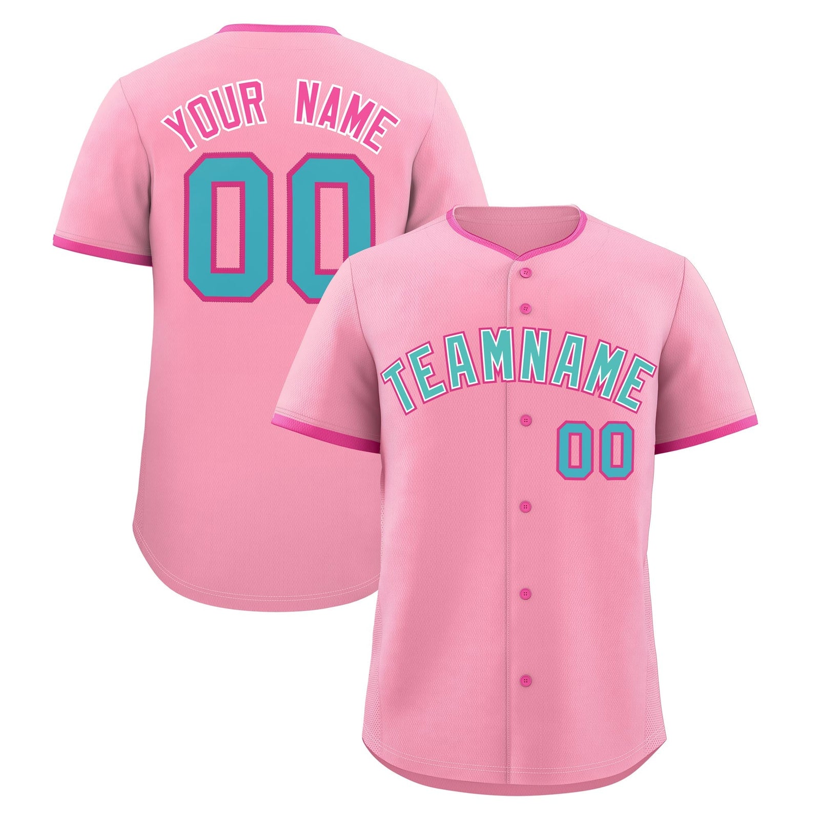 Custom Light Pink Rose Red Teal Classic Style Stitched Sports Uniform For Men Women Youth Personalized Quick Dry Baseball Jersey| KXKSHOP