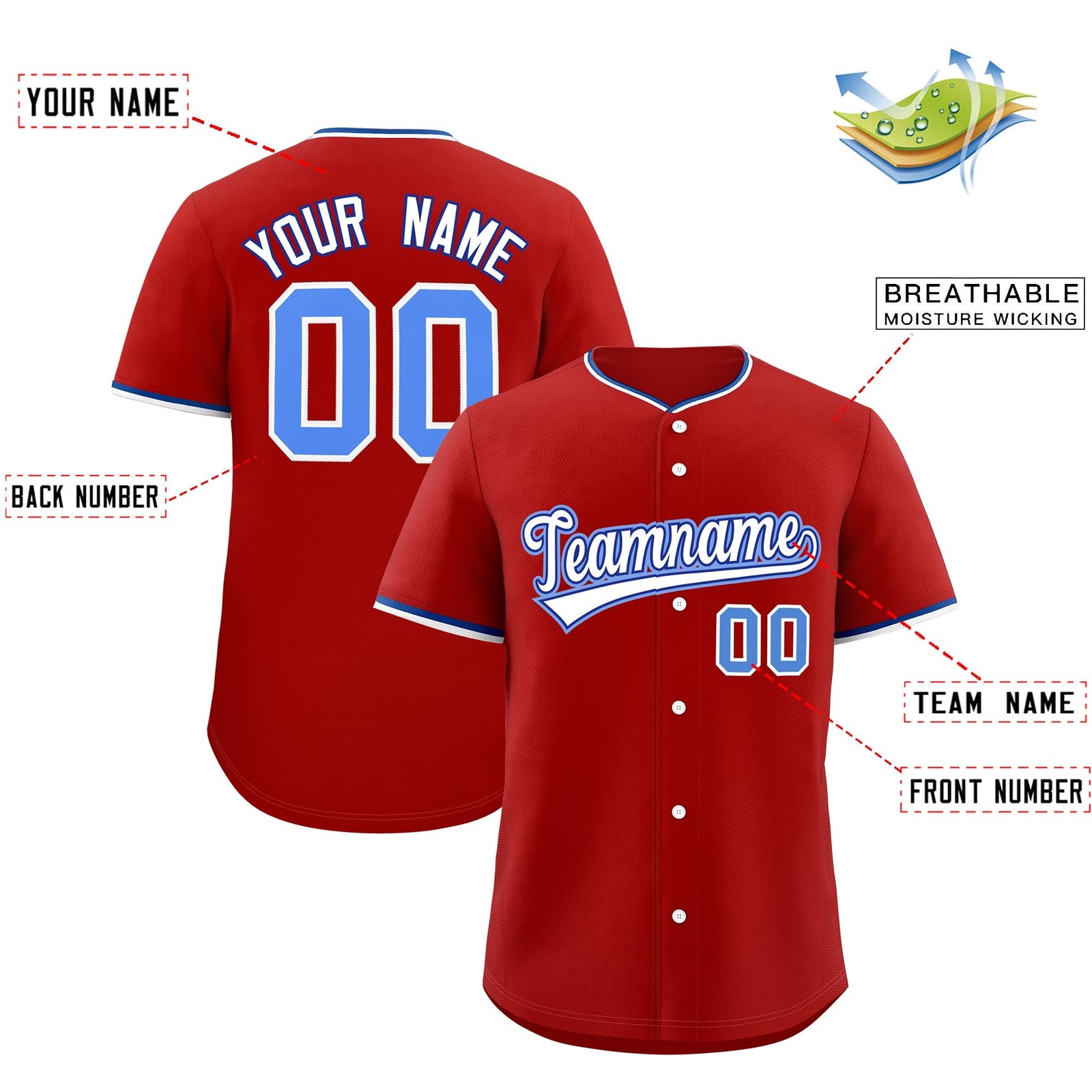 Custom Red White Royal Classic Style Stitched Sports Uniform For Men Women Youth Personalized Lightweight Baseball Jersey| KXKSHOP