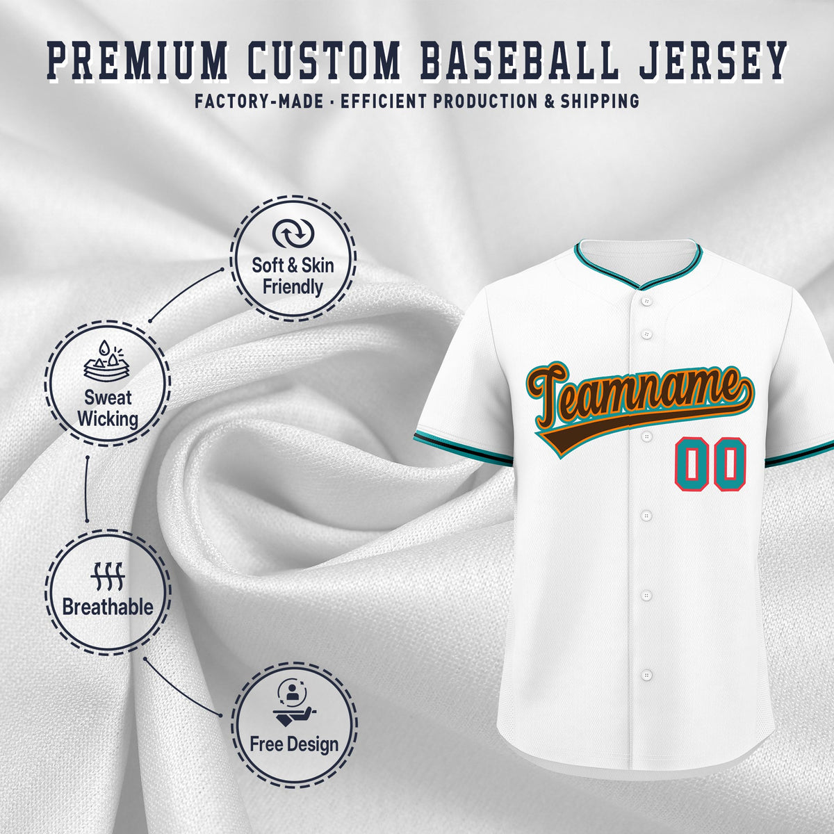 Custom White Black Teal Classic Style Stitched Sports Uniform For Men Women Youth Personalized Quick Dry Baseball Jersey| KXKSHOP