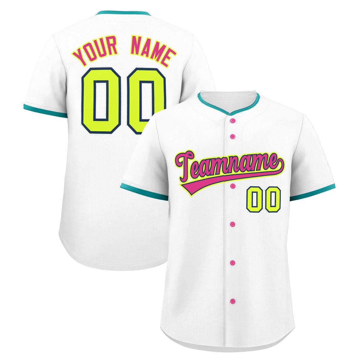 Custom White Fluorescent Green Midnight Blue Classic Style Stitched Sports Uniform For Men Women Youth Personalized Quick Dry Baseball Jersey| KXKSHOP