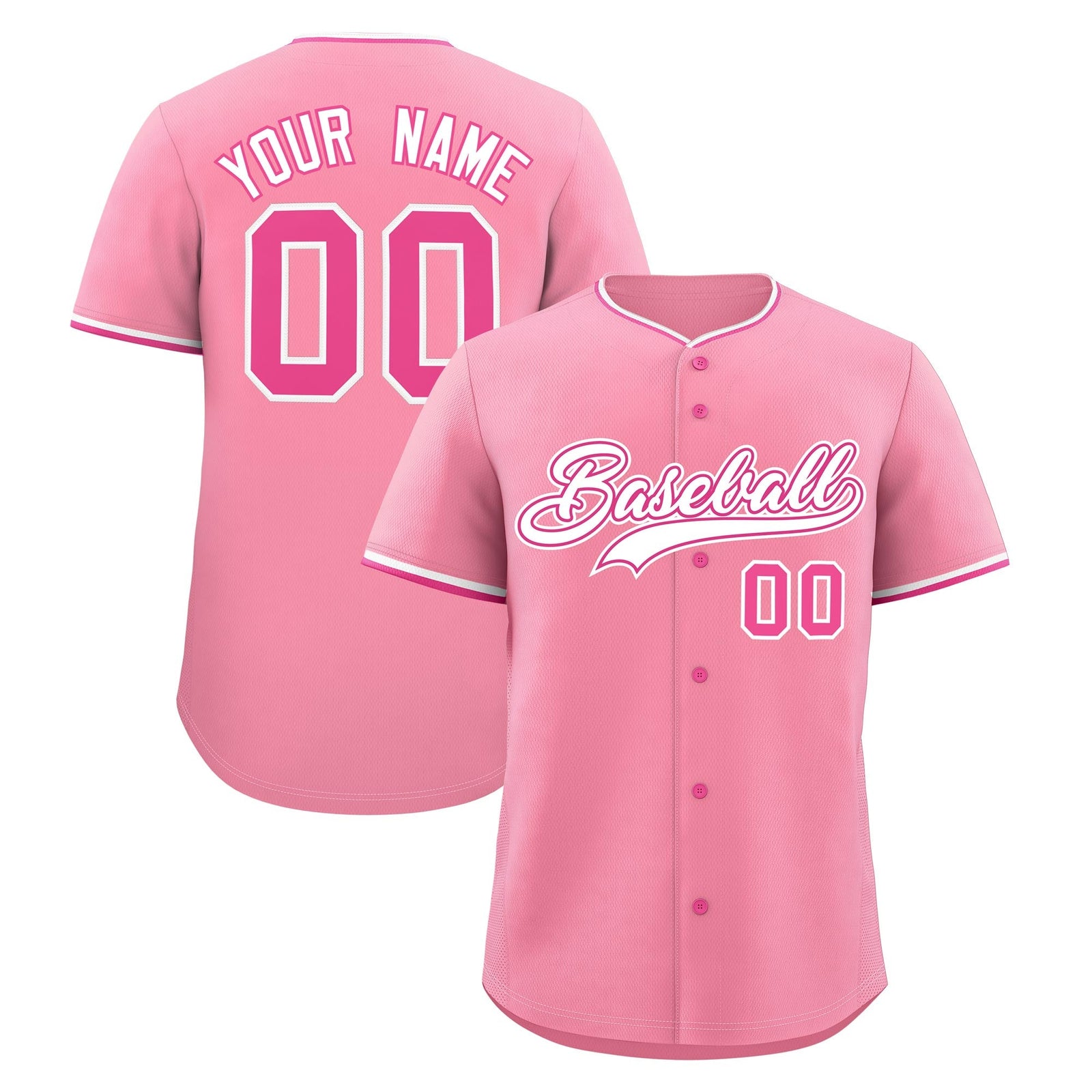 Custom Light Pink White Rose Red Classic Style Stitched Sports Uniform For Men Women Youth Personalized Lightweight Baseball Jersey| KXKSHOP