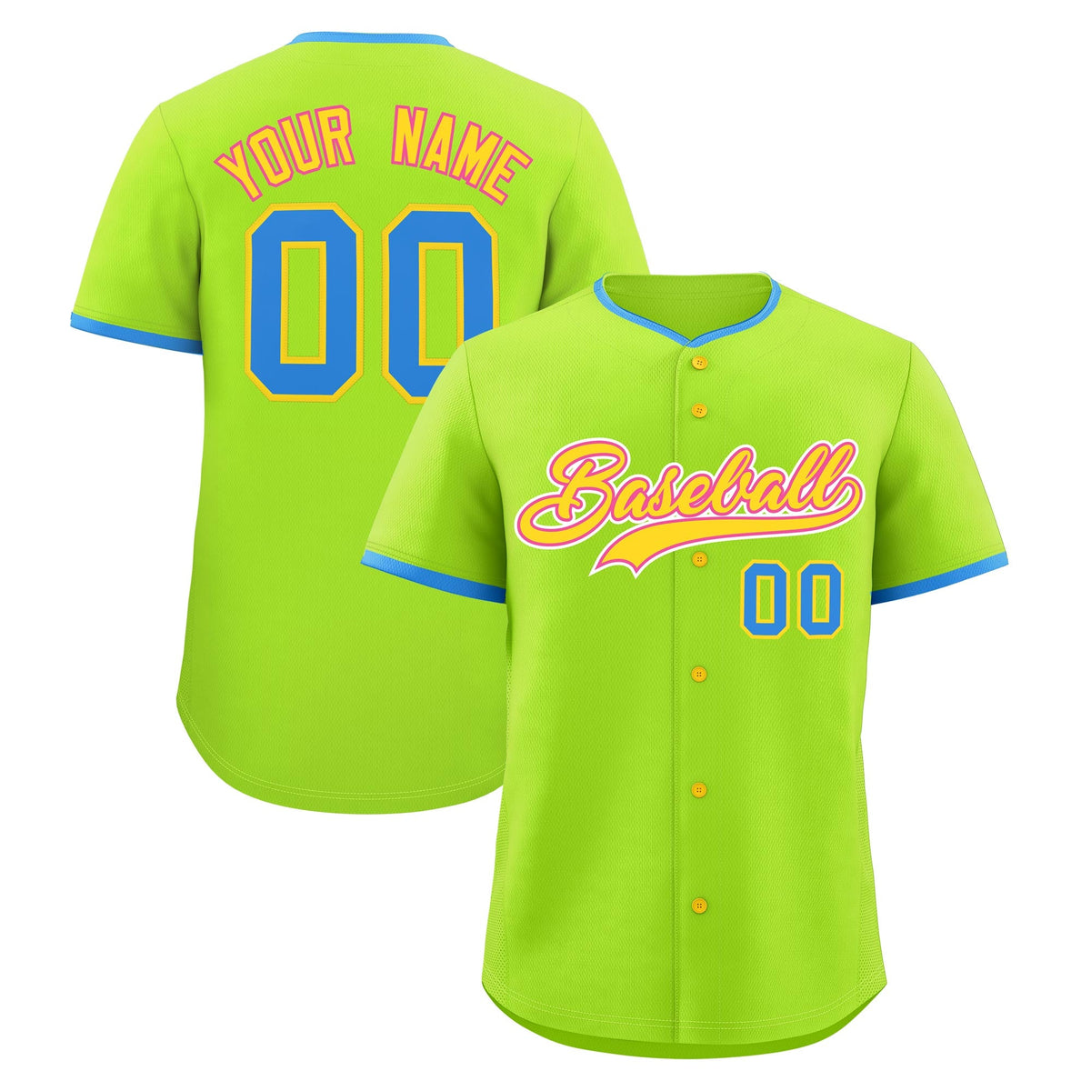 Custom Neon Green Gold Pink Classic Style Stitched Sports Uniform For Men Women Youth Personalized Quick Dry Baseball Jersey| KXKSHOP