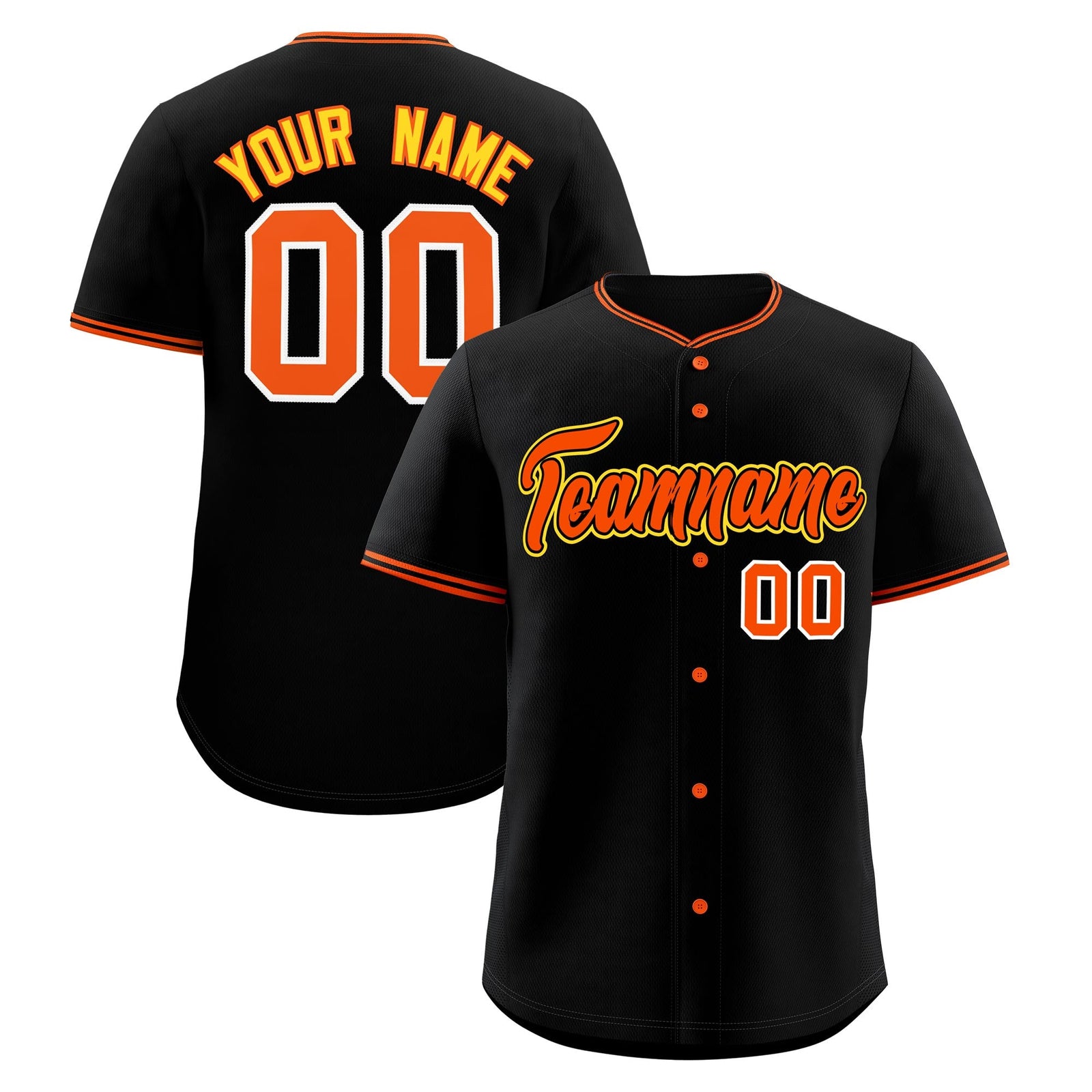 Custom Black Orange Gold Classic Style Stitched Sports Uniform For Men Women Youth Personalized Quick Dry Baseball Jersey| KXKSHOP